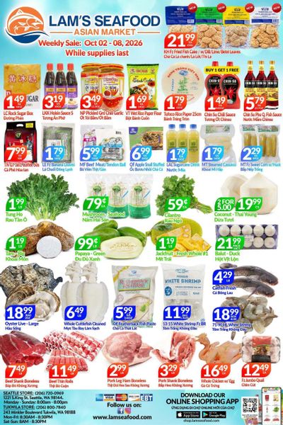 Lam's Seafood Market Weekly Ad October 2 - 8, 2026