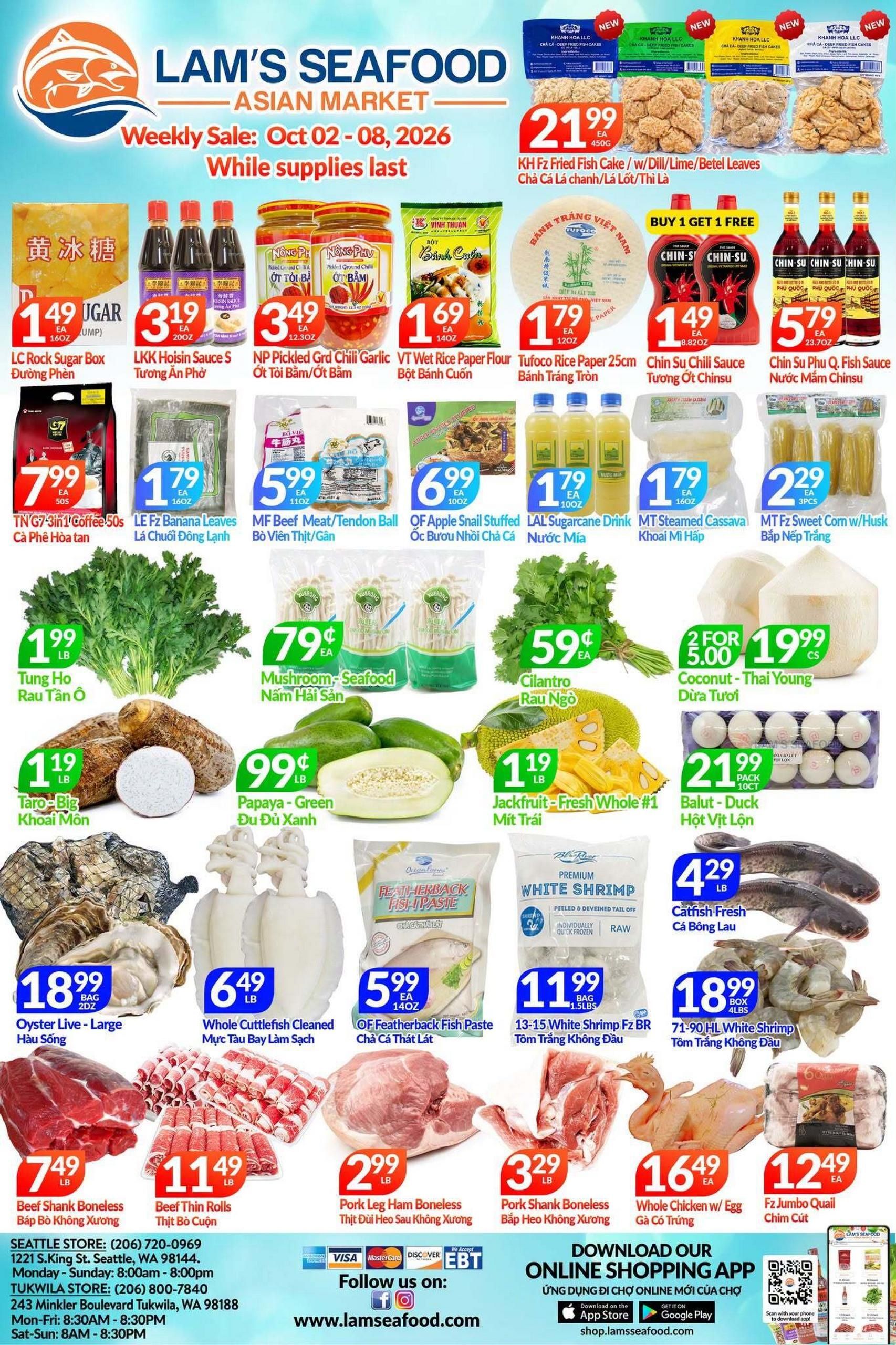 Lam's Seafood Market Weekly Ad October 2 - 8, 2026