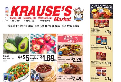 Krause's SuperValu Weekly Ad October 5 - 11, 2026