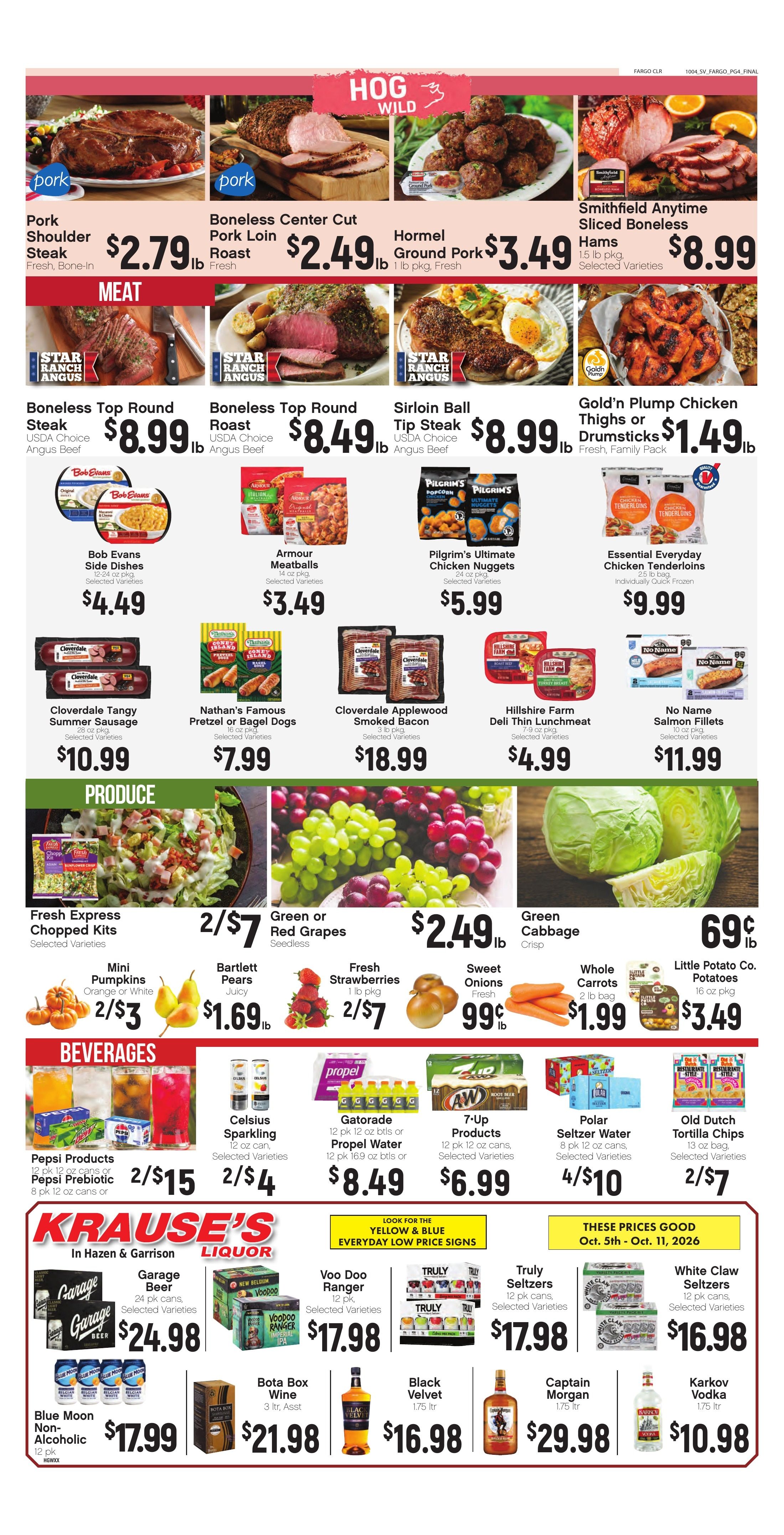 Krause's SuperValu Weekly Ad October 5 - 11, 2026