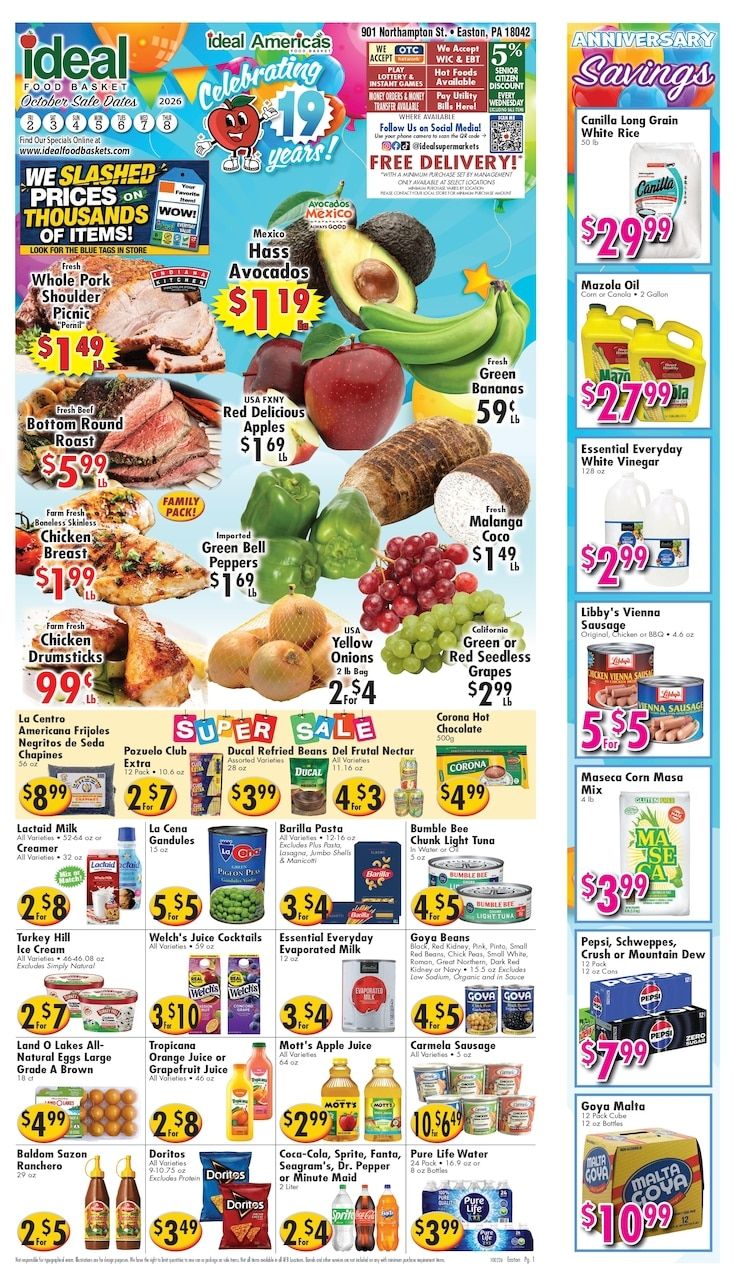 Ideal Food Basket (Easton, PA) Weekly Ad October 2 - 8, 2026