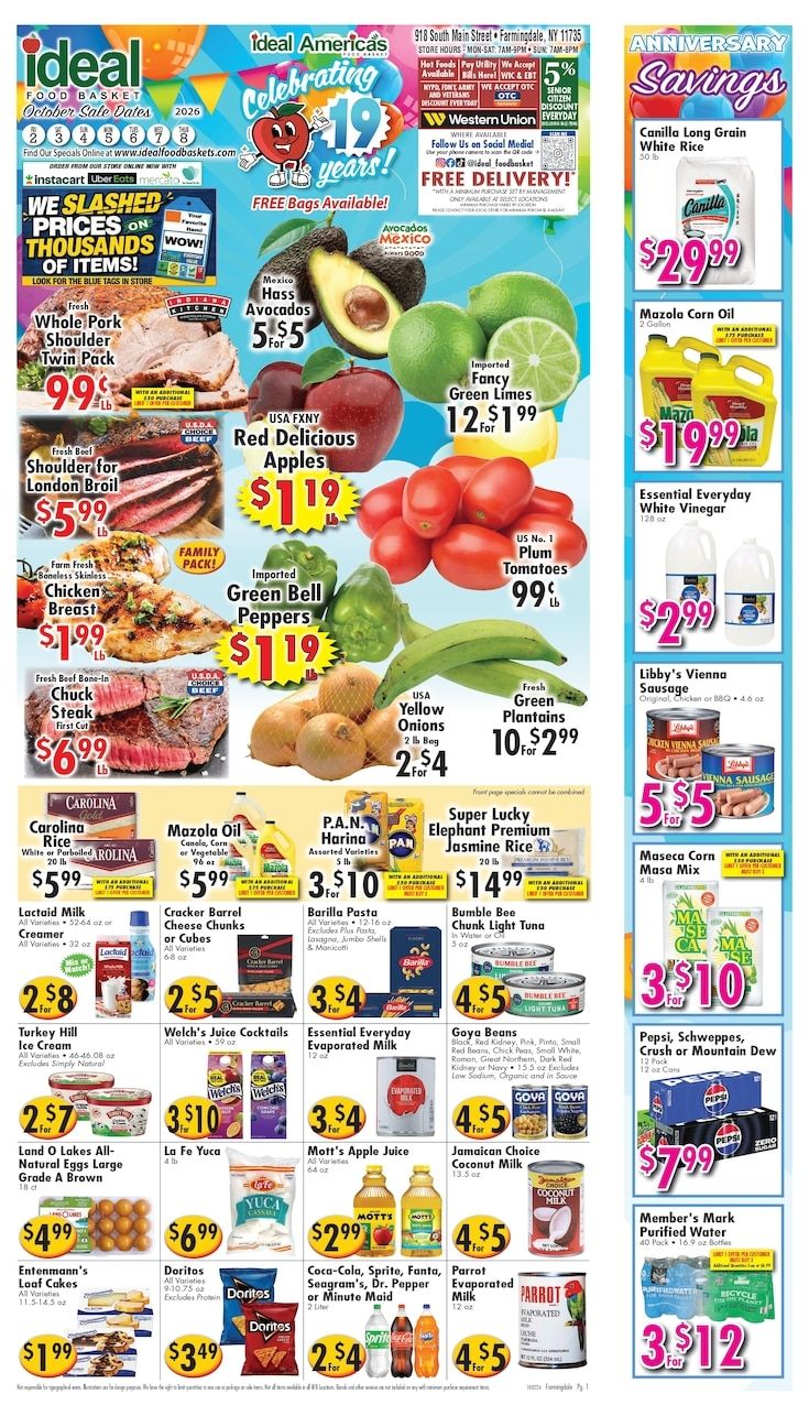 Ideal Food Basket (Farmingdale, NY) Weekly Ad October 2 - 8, 2026