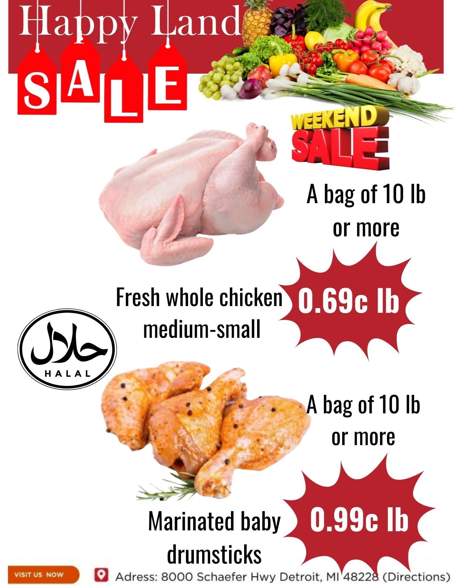 Happy Land Market (8000 Schaefer Highway, Detroit, MI) Weekly Ad October 3 - 3, 2026