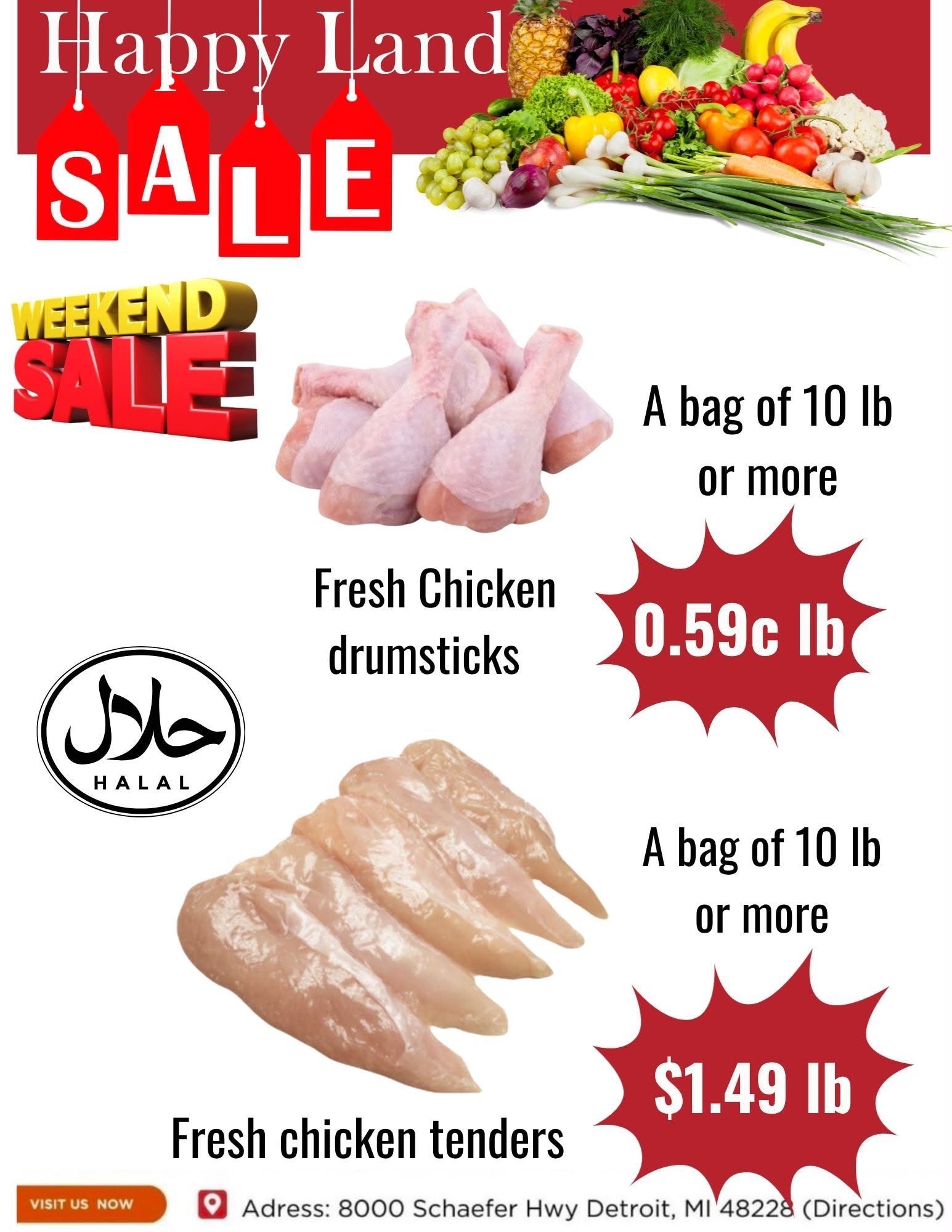 Happy Land Market (8000 Schaefer Highway, Detroit, MI) Weekly Ad October 3 - 3, 2026
