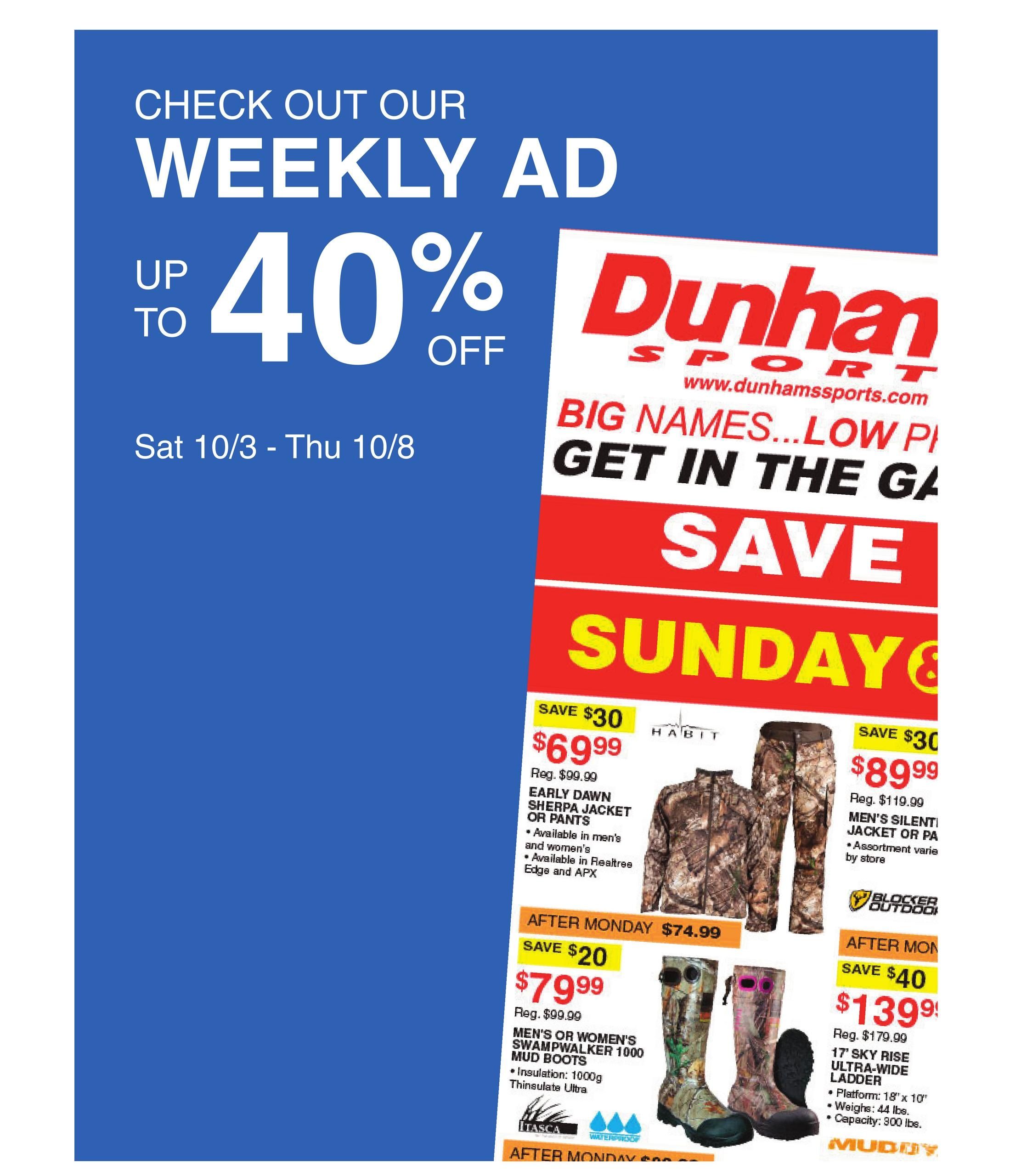 Dunham's Sports (Baldwin Area, GA) Weekly Ad October 3 - 8, 2026