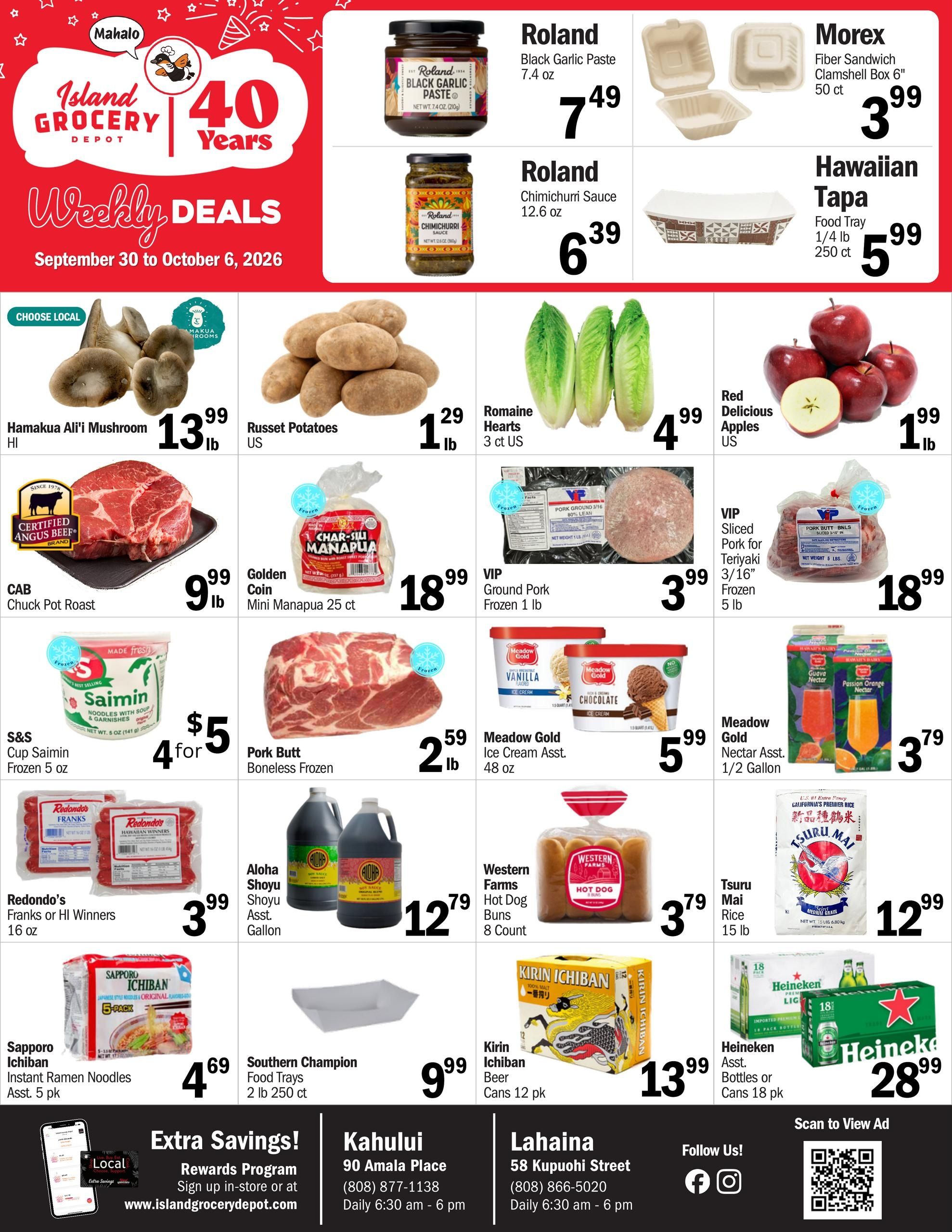 Island Grocery Depot Weekly Ad September 30 - October 6, 2026