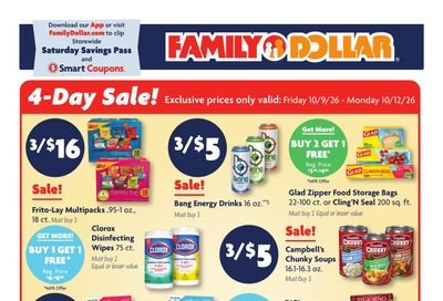 Family Dollar (Brewton Area, AL) Weekly Ad October 4 - 12, 2026