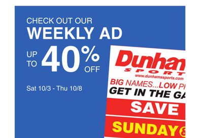 Dunham's Sports (Fayetteville Area, AR) Weekly Ad October 3 - 8, 2026