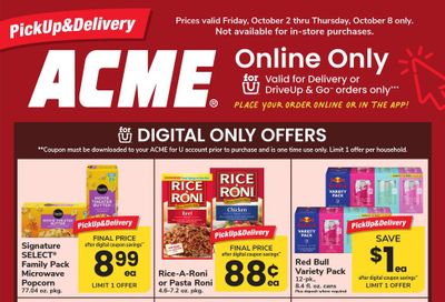 Acme Markets (Philadelphia Area, PA) Bonus Online Savings Weekly Ad October 2 - 8, 2026