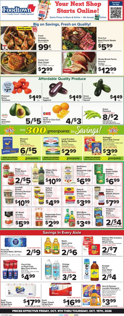 Foodtown Weekly Ad October 9 - 15, 2026
