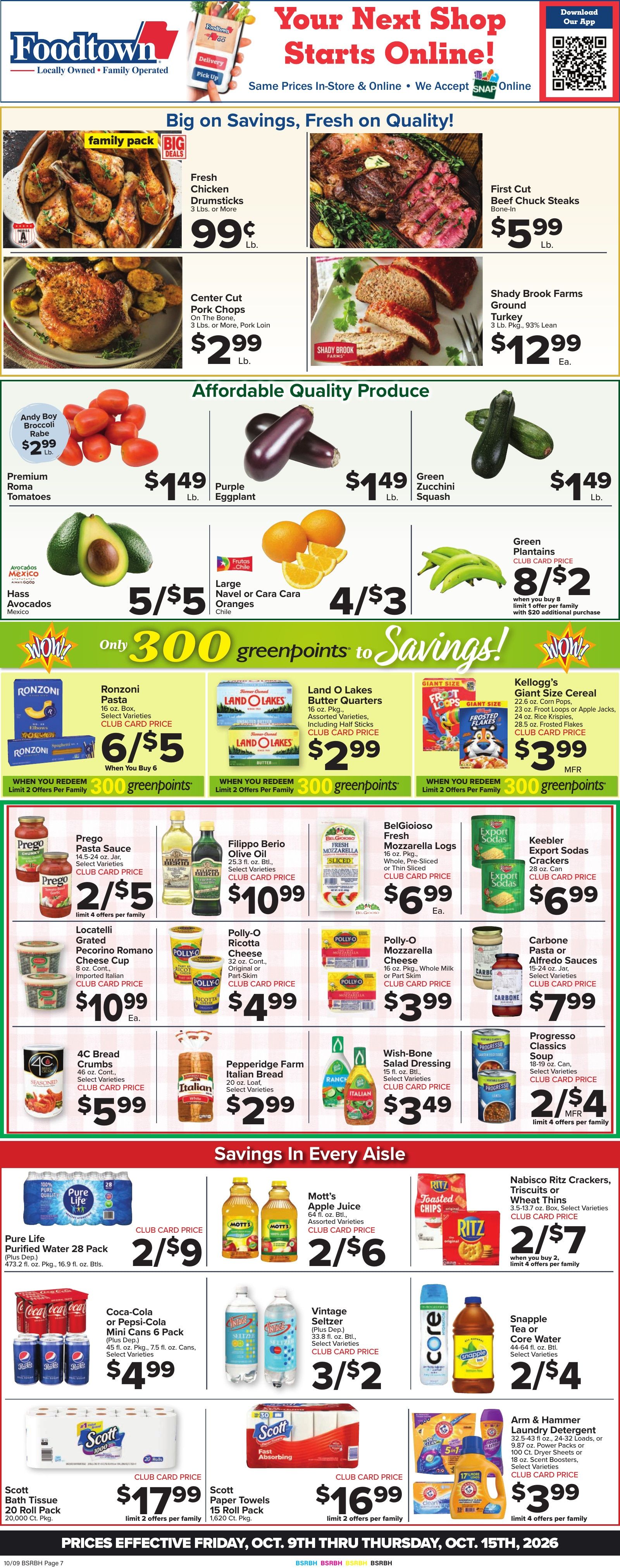 Foodtown Weekly Ad October 9 - 15, 2026
