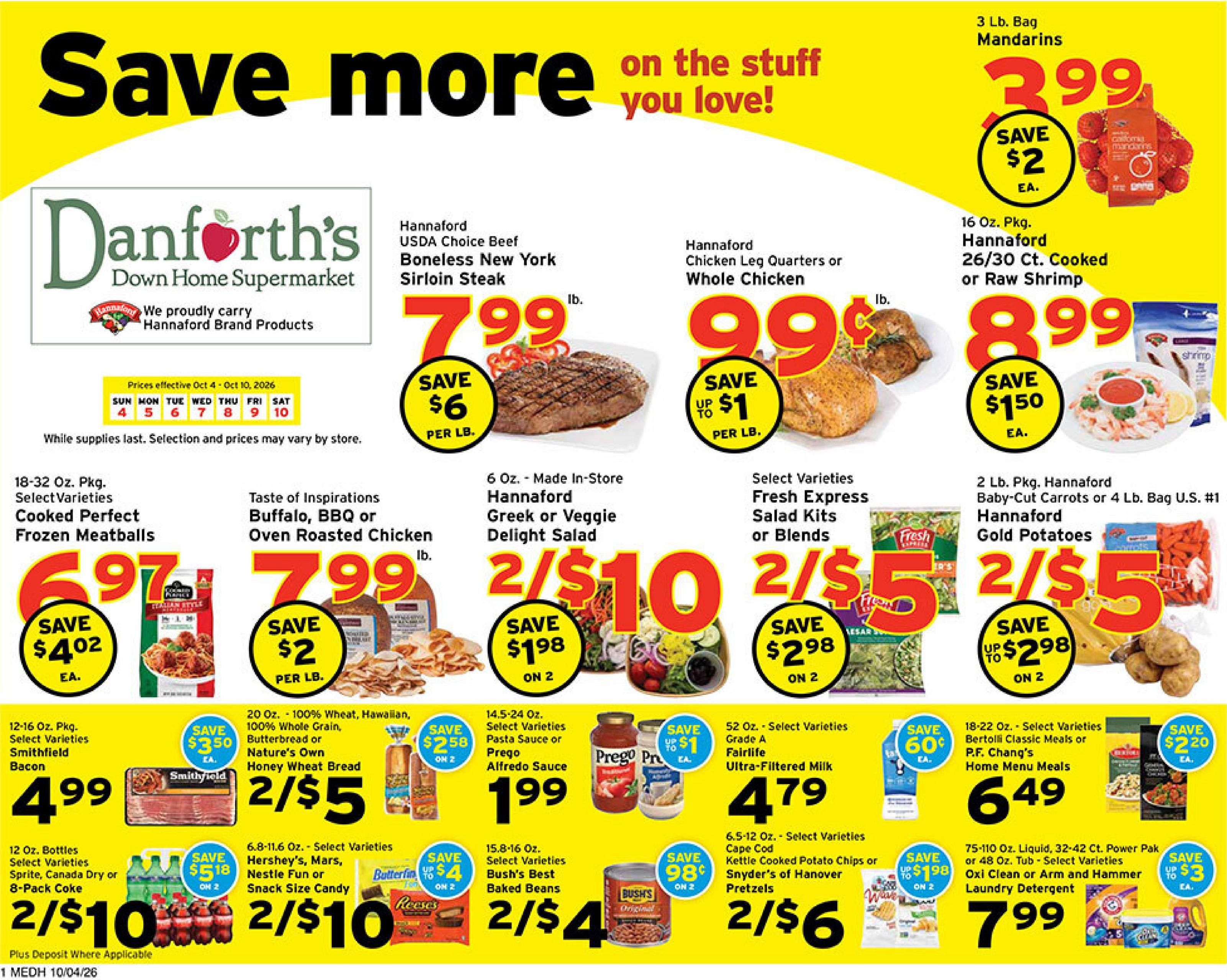 Danforth's Supermarket Weekly Ad October 4 - 10, 2026