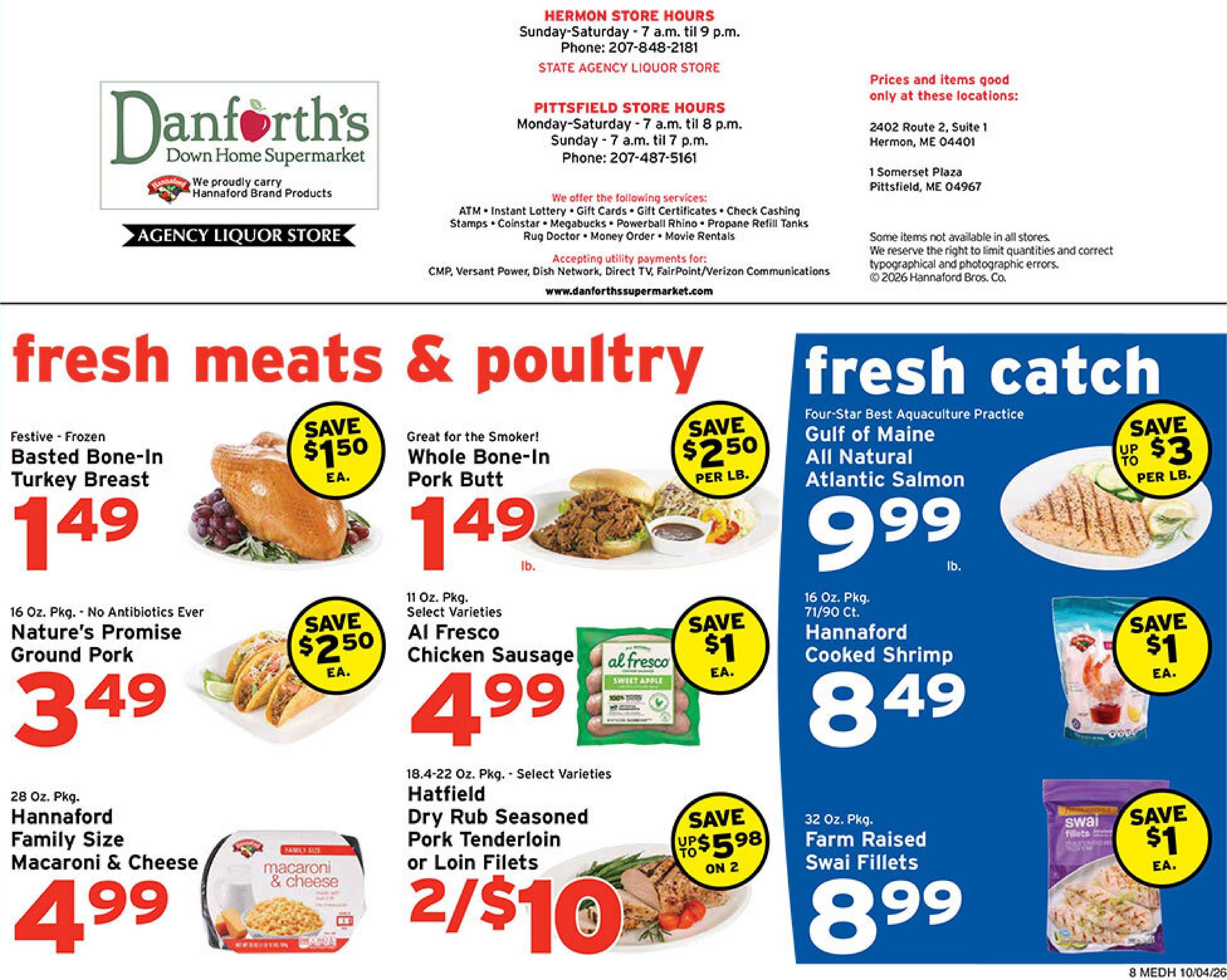 Danforth's Supermarket Weekly Ad October 4 - 10, 2026
