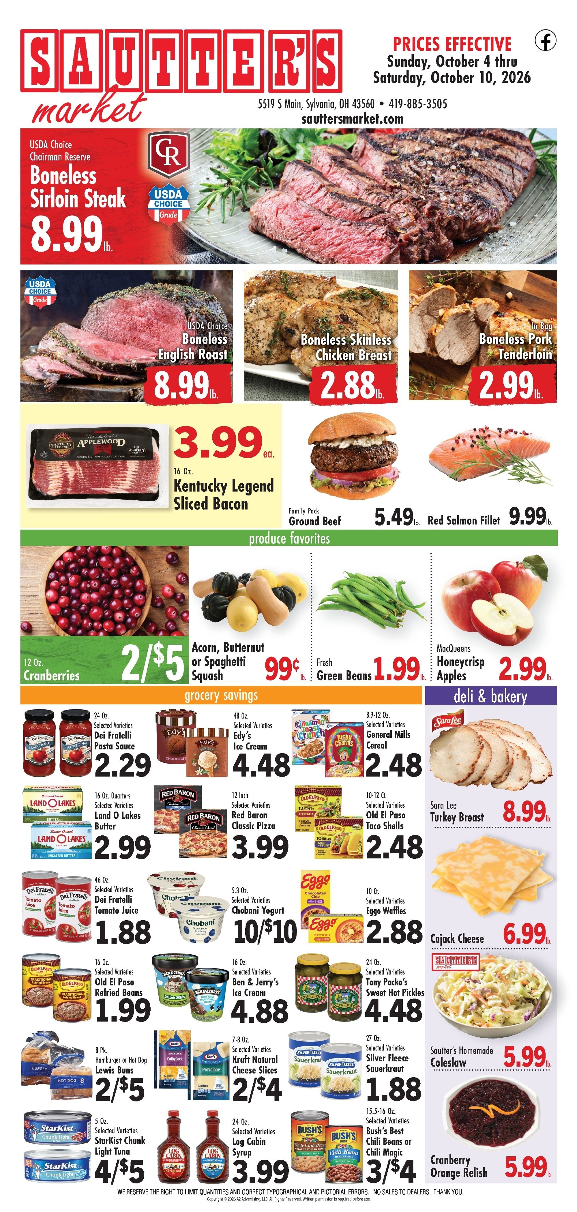 Sautter's Market Weekly Ad October 3 - 9, 2026