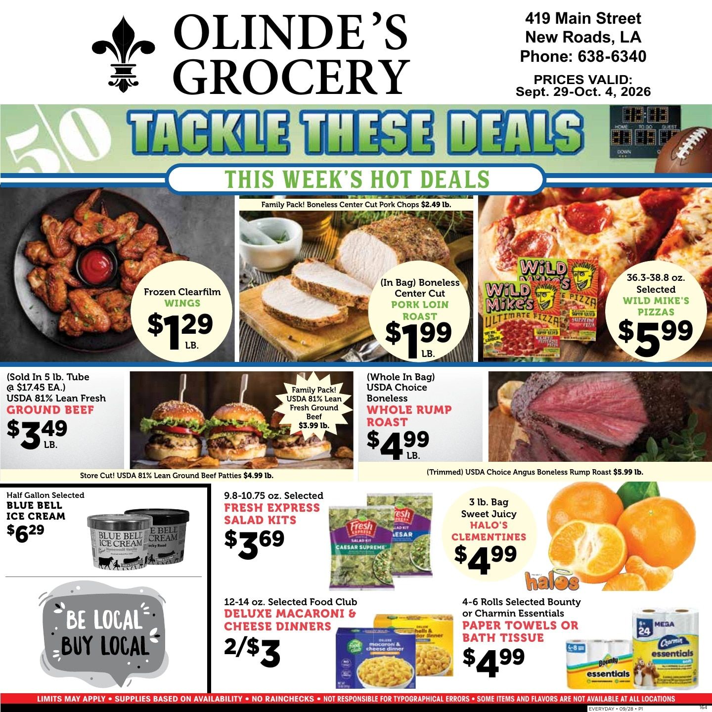 Olinde's Grocery Weekly Ad September 29 - October 4, 2026