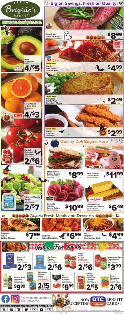 Brigido's Fresh Market Weekly Ad October 9 - 15, 2026
