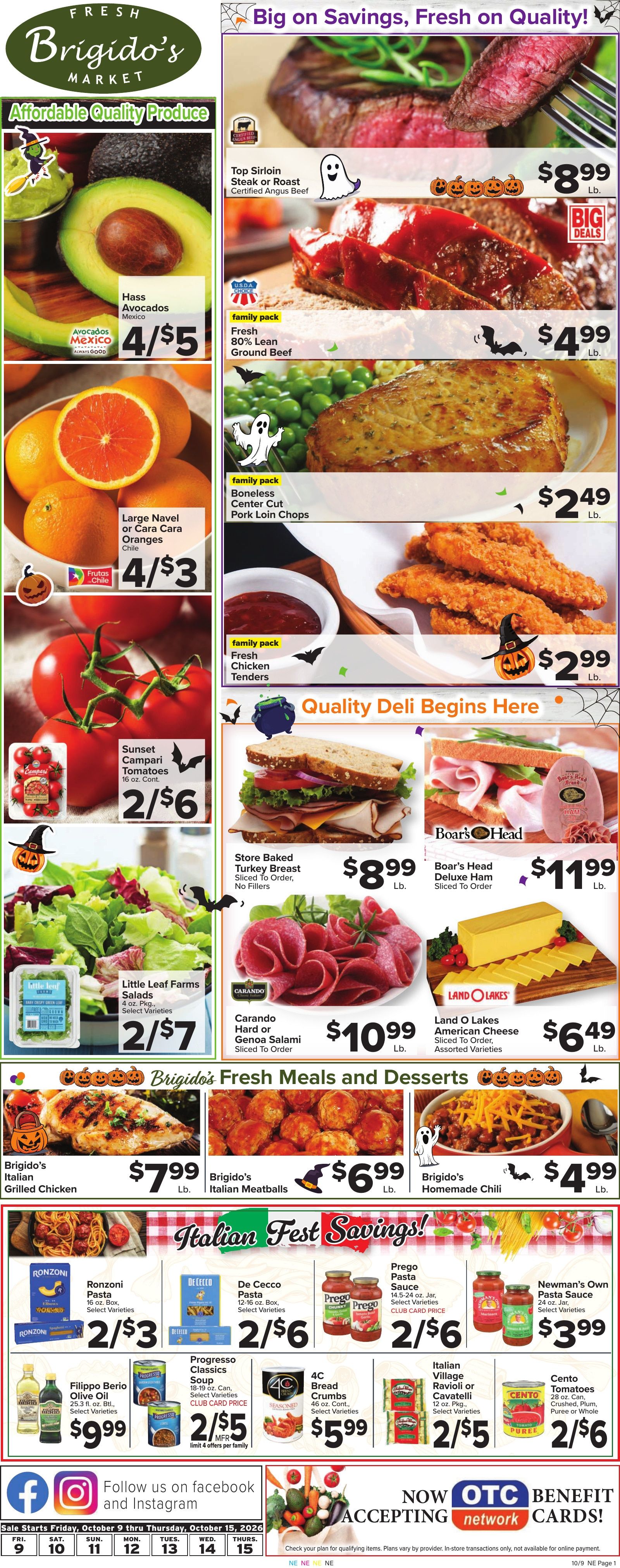Brigido's Fresh Market Weekly Ad October 9 - 15, 2026
