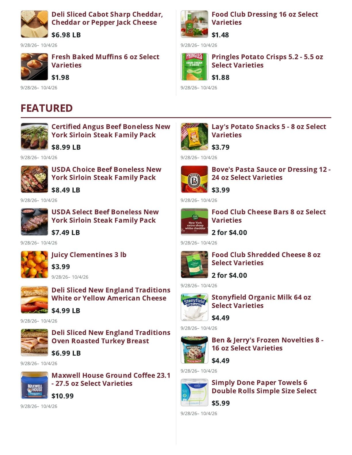 Ralph's Supermarket Weekly Ad September 28 - October 4, 2026