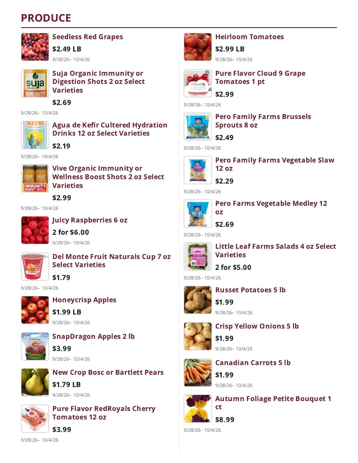 Ralph's Supermarket Weekly Ad September 28 - October 4, 2026