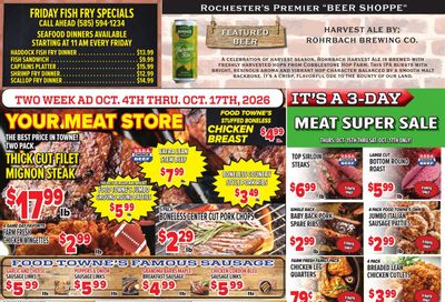 Food Towne Market (North Chili, NY) Weekly Ad October 4 - 17, 2026