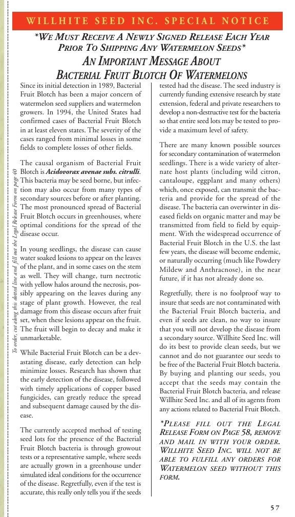 Willhite Seed Seed Catalog Weekly Ad January 1 - December 31, 2026