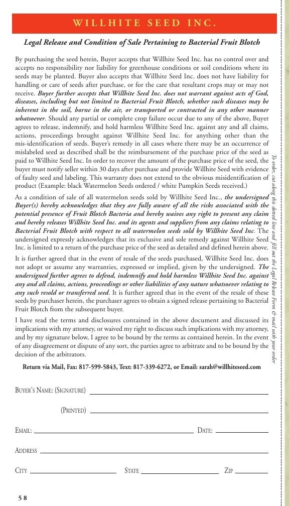 Willhite Seed Seed Catalog Weekly Ad January 1 - December 31, 2026