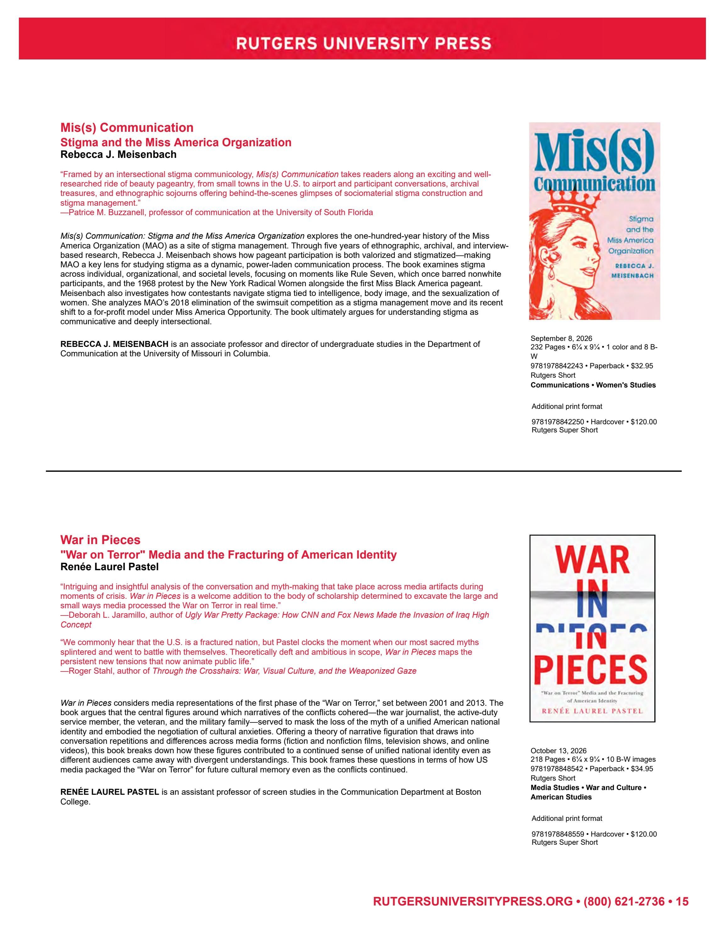 Rutgers University Press Fall and Winter Books Catalog Weekly Ad January 1 - December 31, 2026