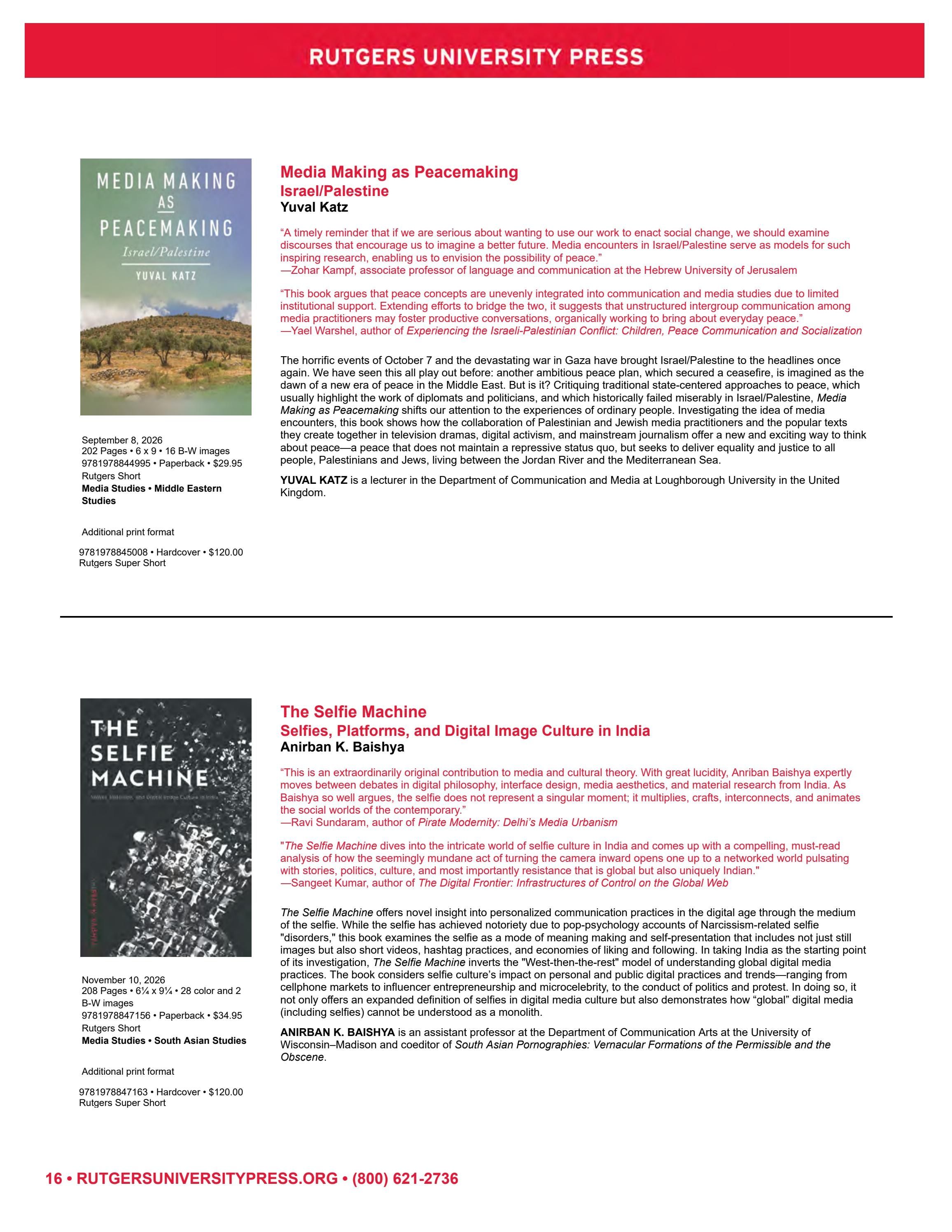 Rutgers University Press Fall and Winter Books Catalog Weekly Ad January 1 - December 31, 2026
