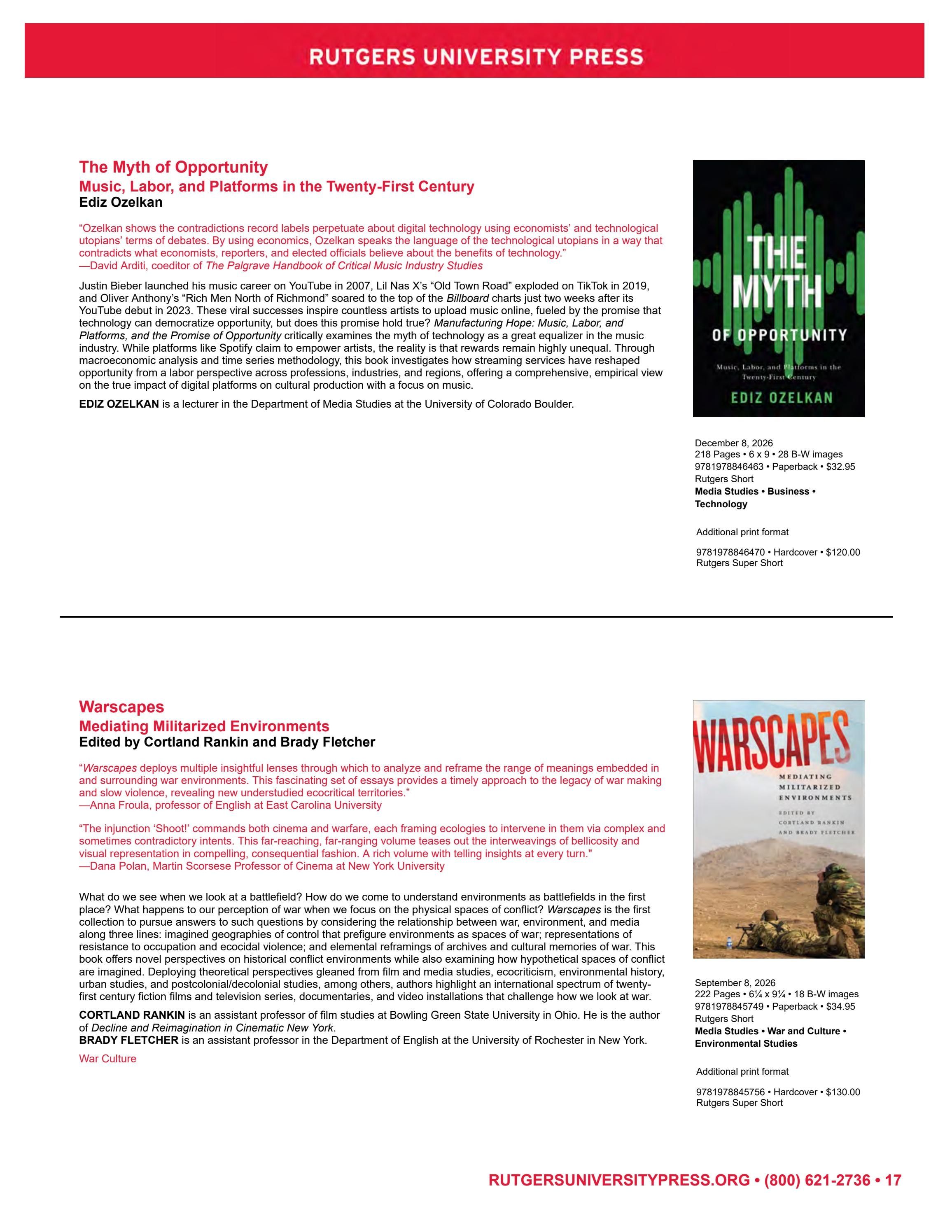 Rutgers University Press Fall and Winter Books Catalog Weekly Ad January 1 - December 31, 2026