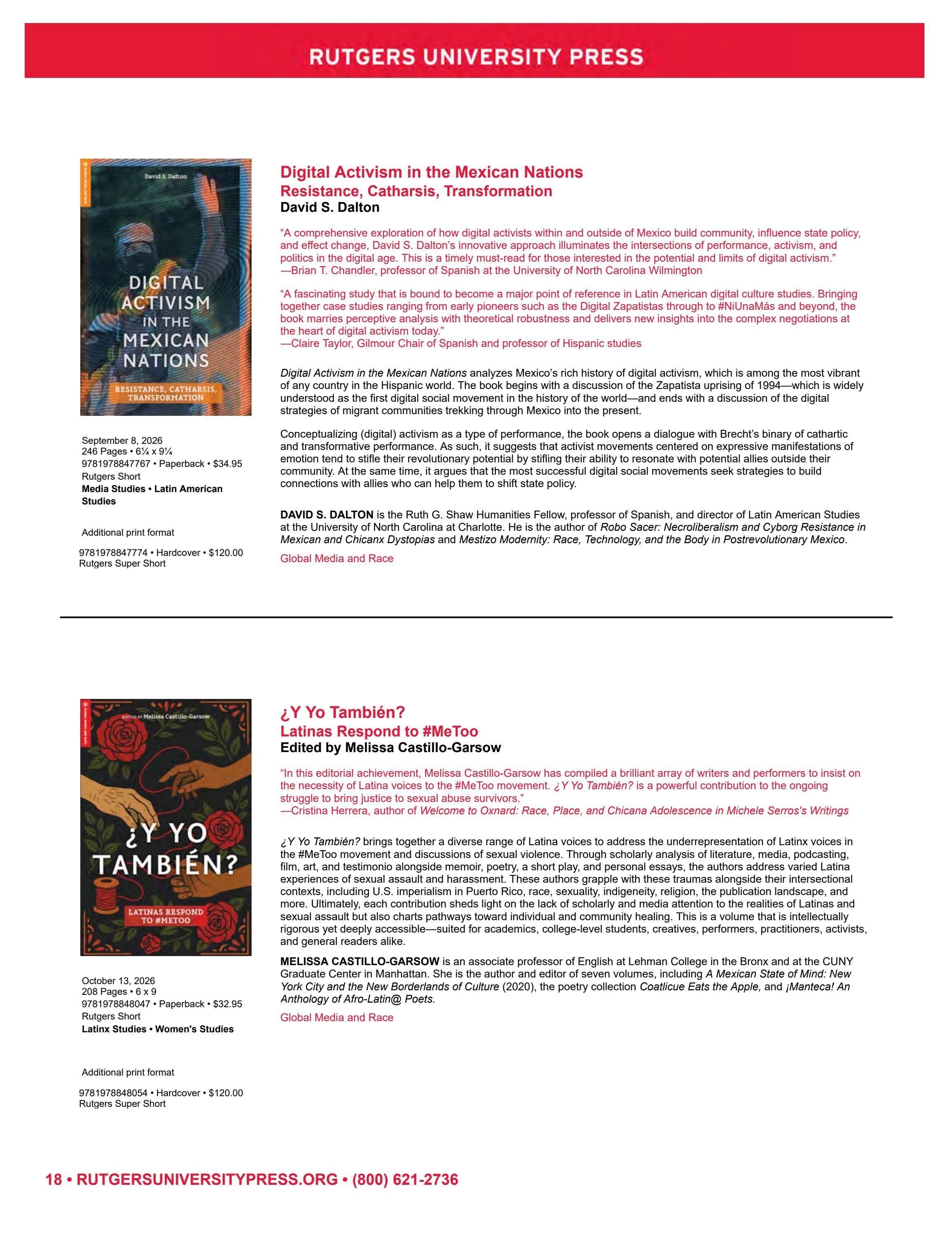 Rutgers University Press Fall and Winter Books Catalog Weekly Ad January 1 - December 31, 2026