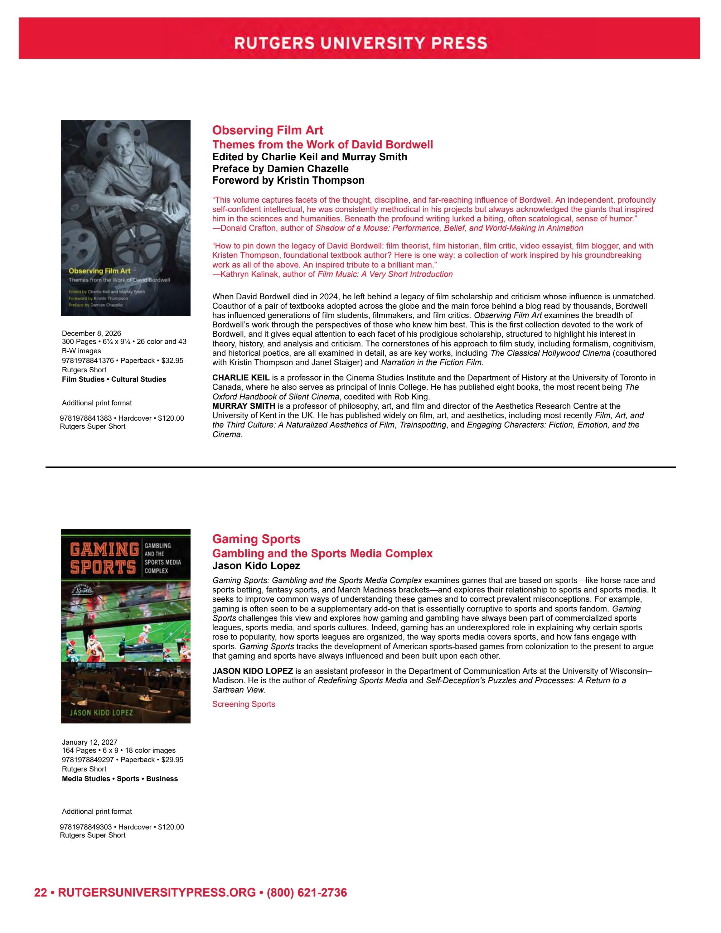 Rutgers University Press Fall and Winter Books Catalog Weekly Ad January 1 - December 31, 2026