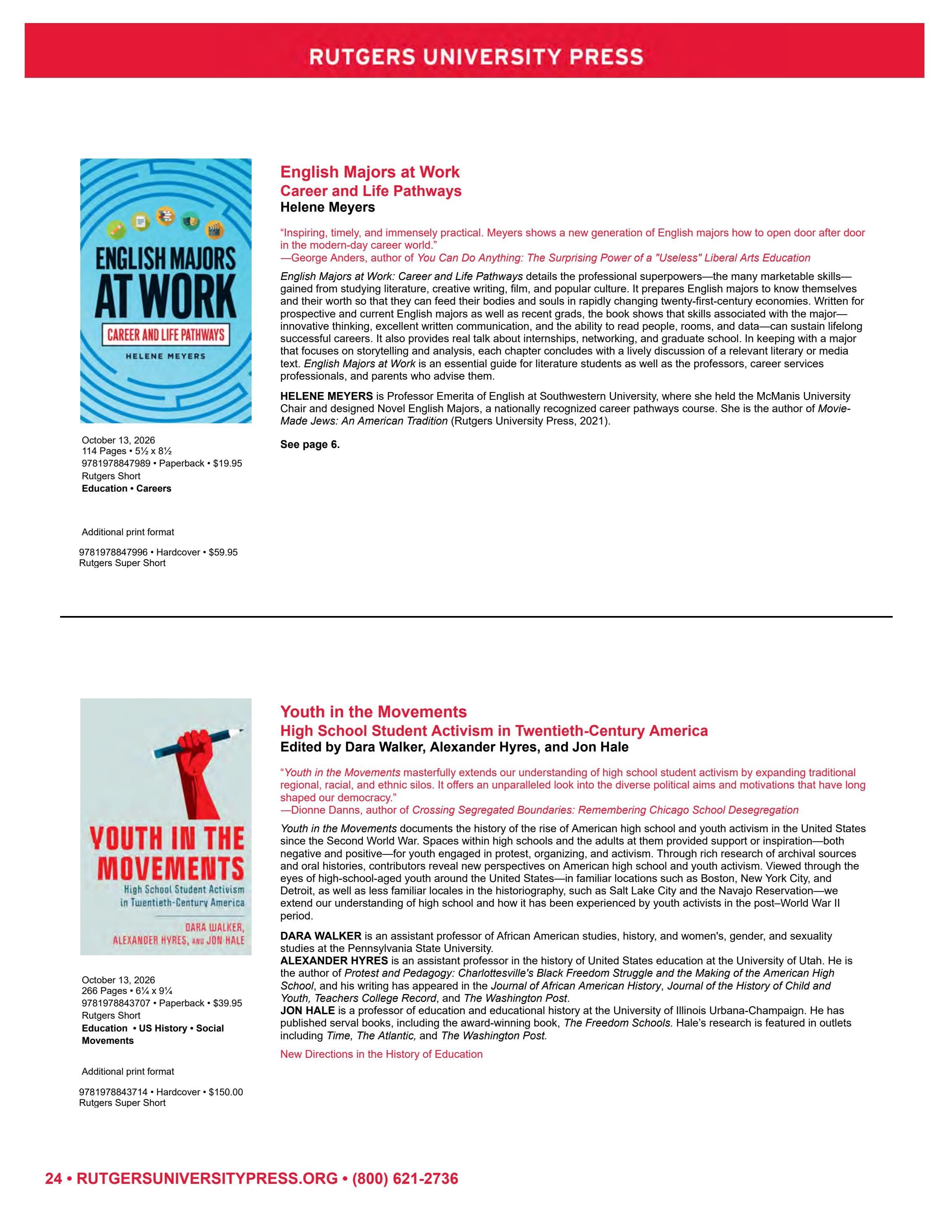 Rutgers University Press Fall and Winter Books Catalog Weekly Ad January 1 - December 31, 2026