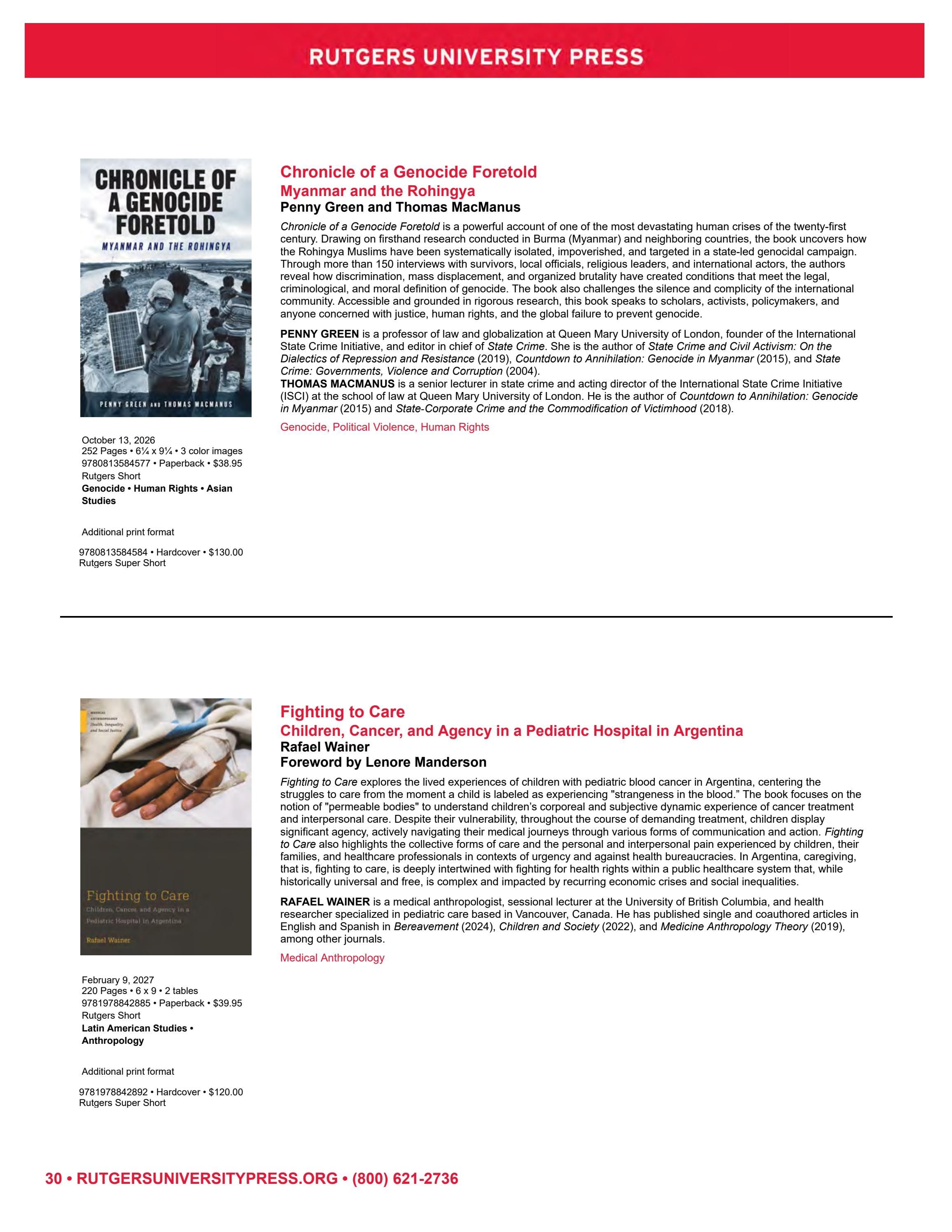 Rutgers University Press Fall and Winter Books Catalog Weekly Ad January 1 - December 31, 2026