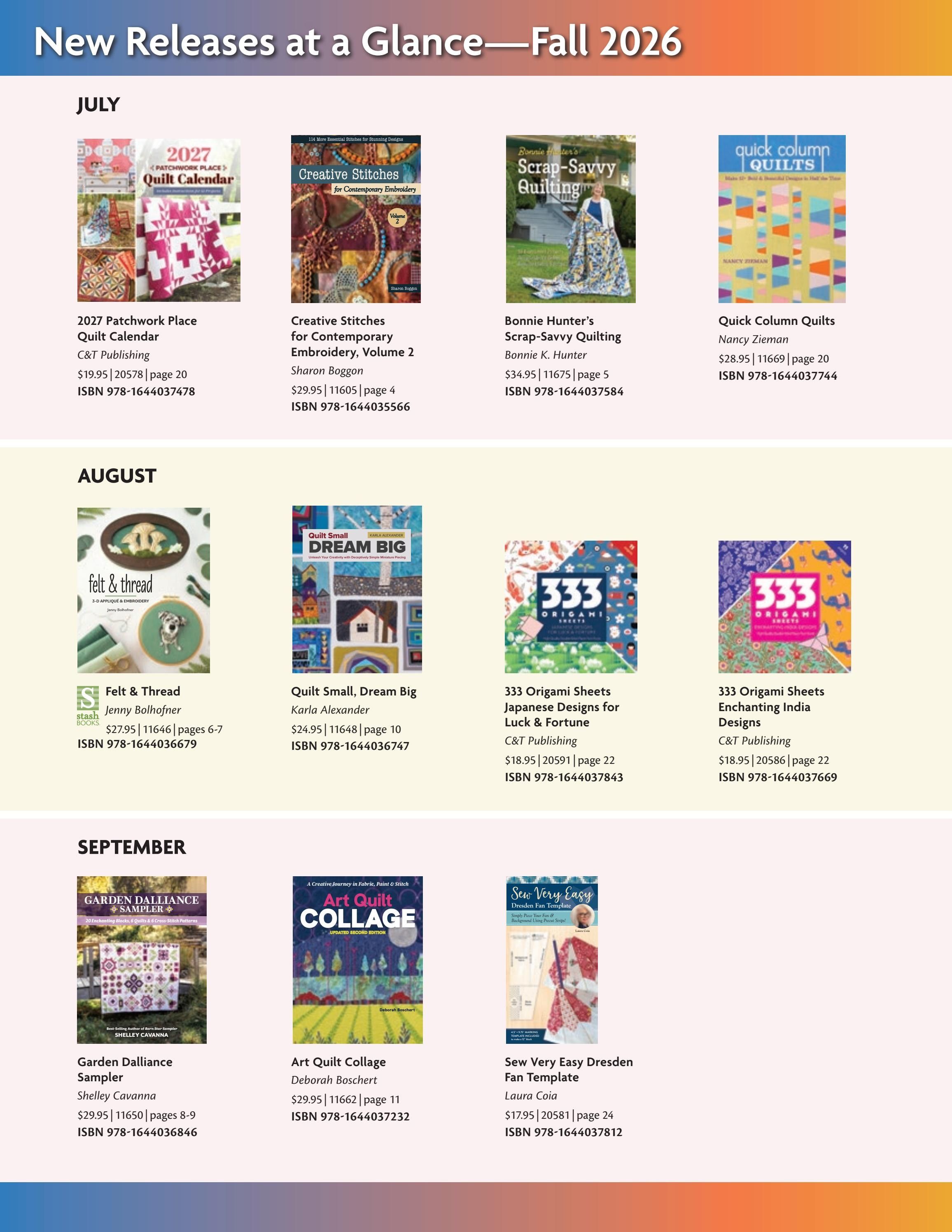 C&T Publishing Fall Book and Craft Catalog Weekly Ad January 1 - December 31, 2026