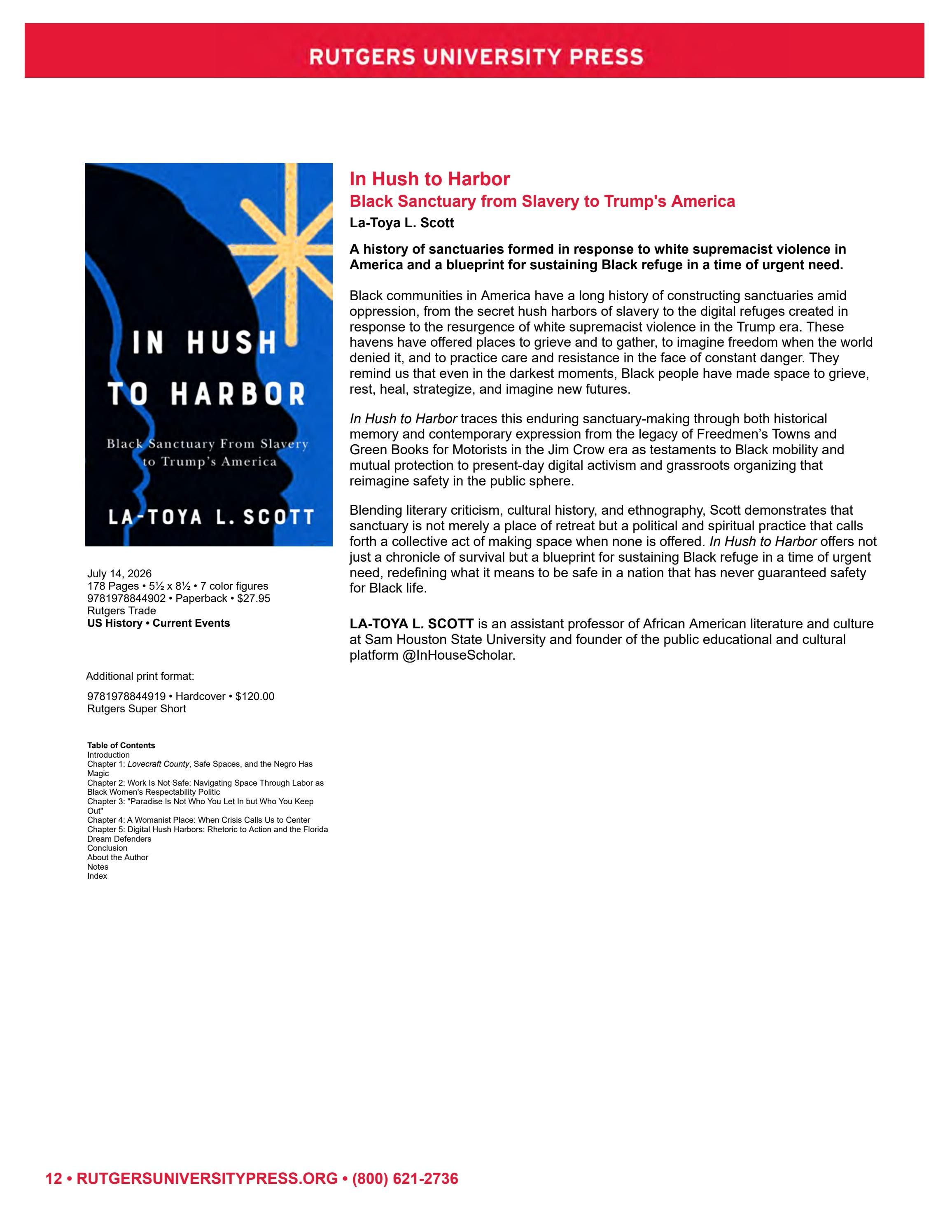Rutgers University Press Spring and Summer Books Catalog Weekly Ad January 1 - December 31, 2026