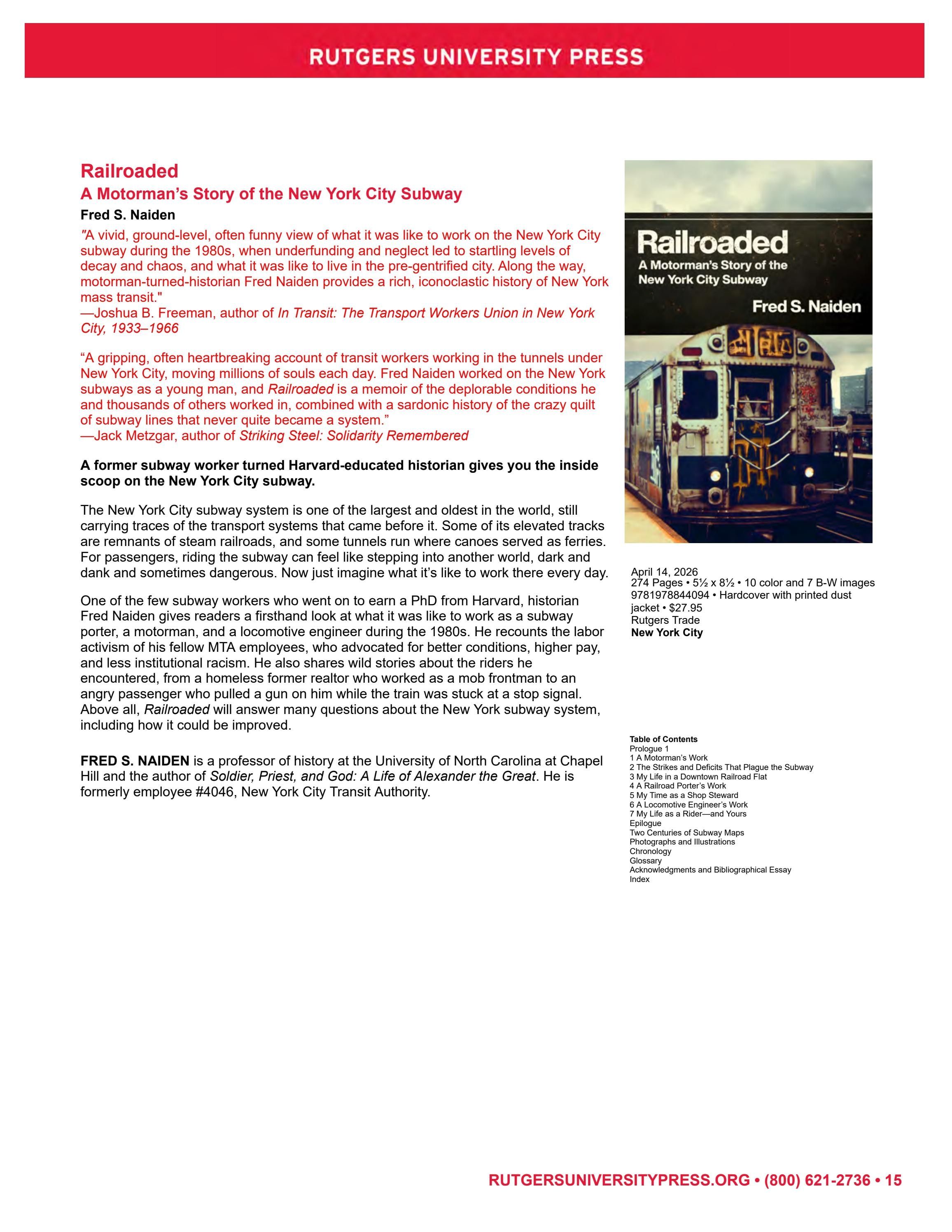 Rutgers University Press Spring and Summer Books Catalog Weekly Ad January 1 - December 31, 2026