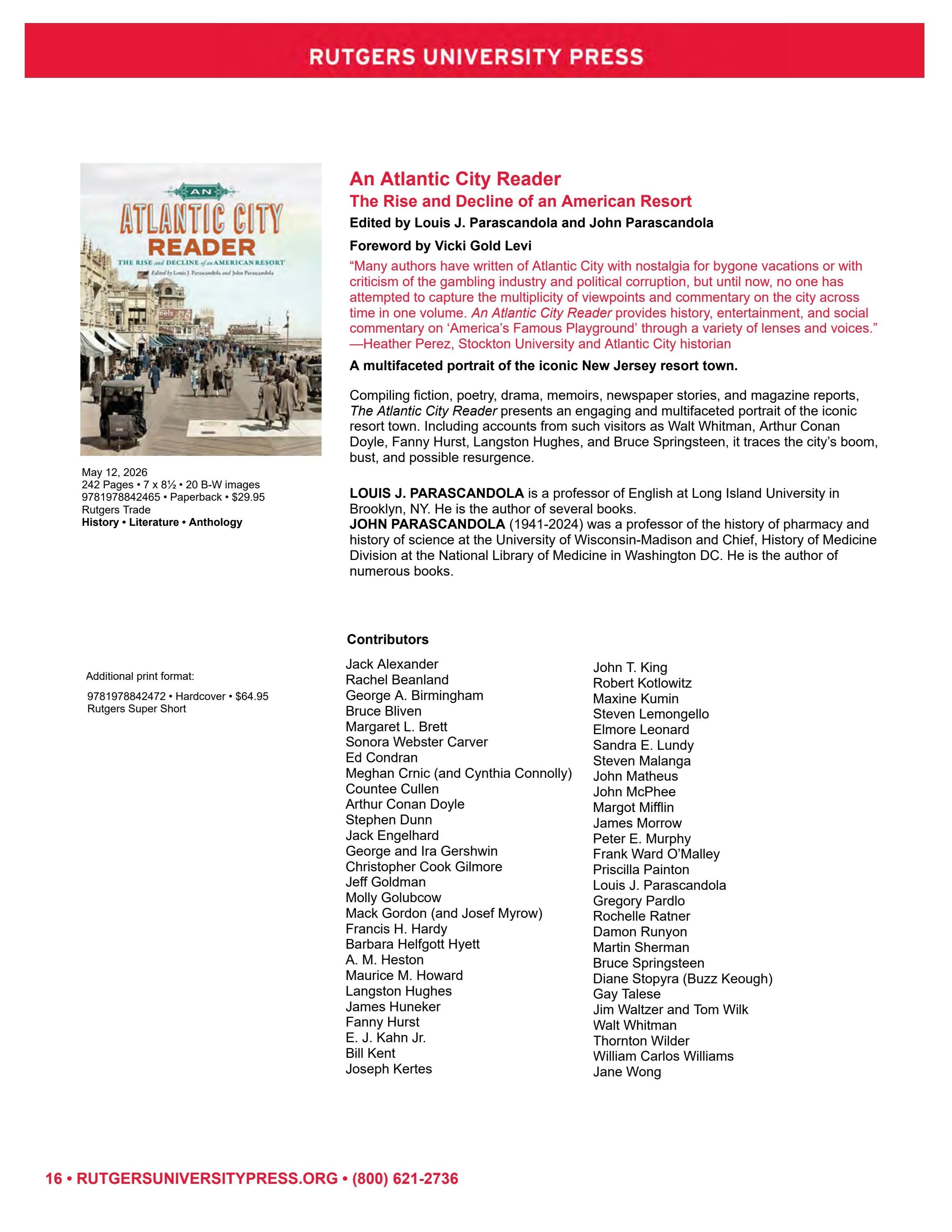 Rutgers University Press Spring and Summer Books Catalog Weekly Ad January 1 - December 31, 2026