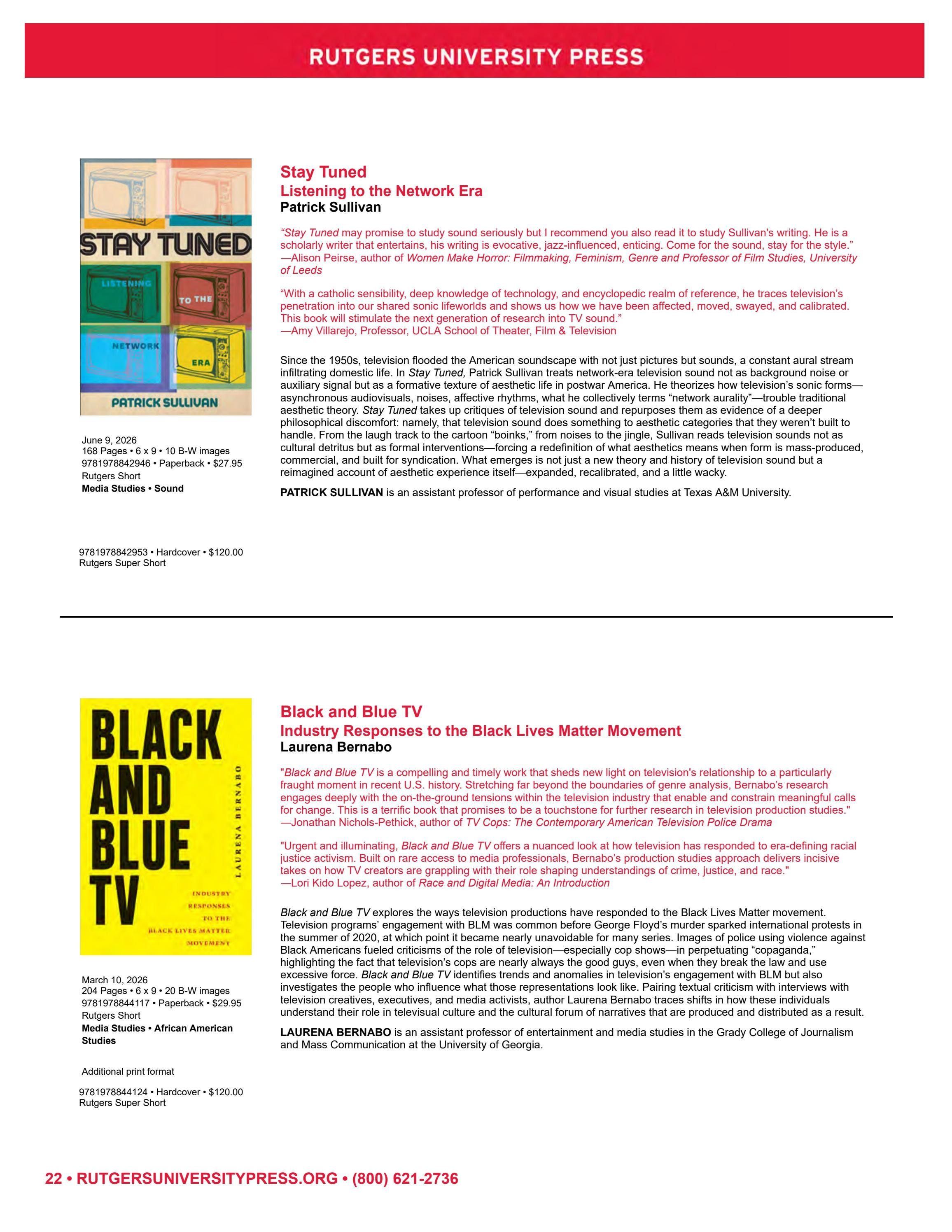 Rutgers University Press Spring and Summer Books Catalog Weekly Ad January 1 - December 31, 2026