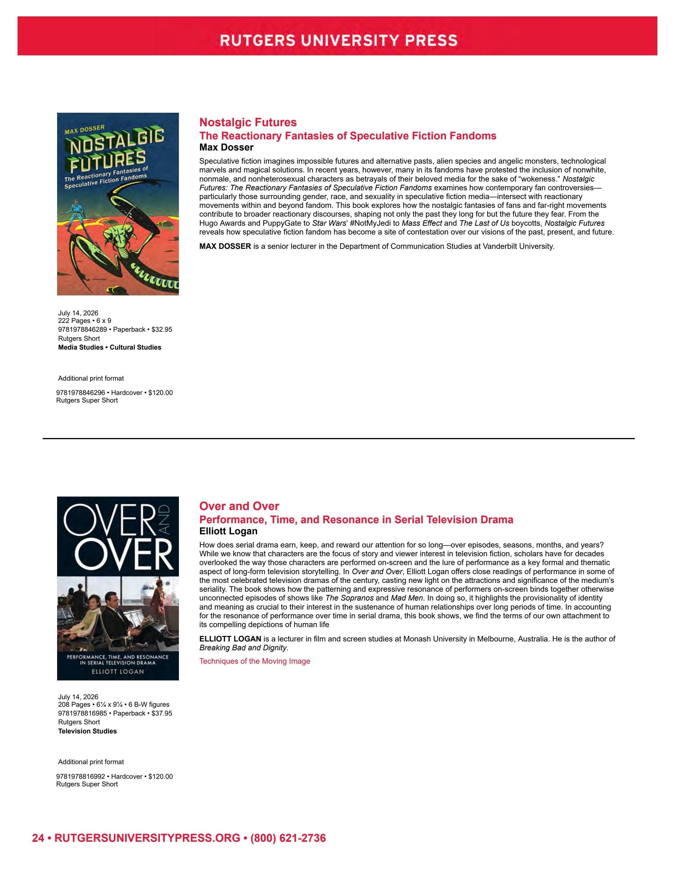 Rutgers University Press Spring and Summer Books Catalog Weekly Ad January 1 - December 31, 2026