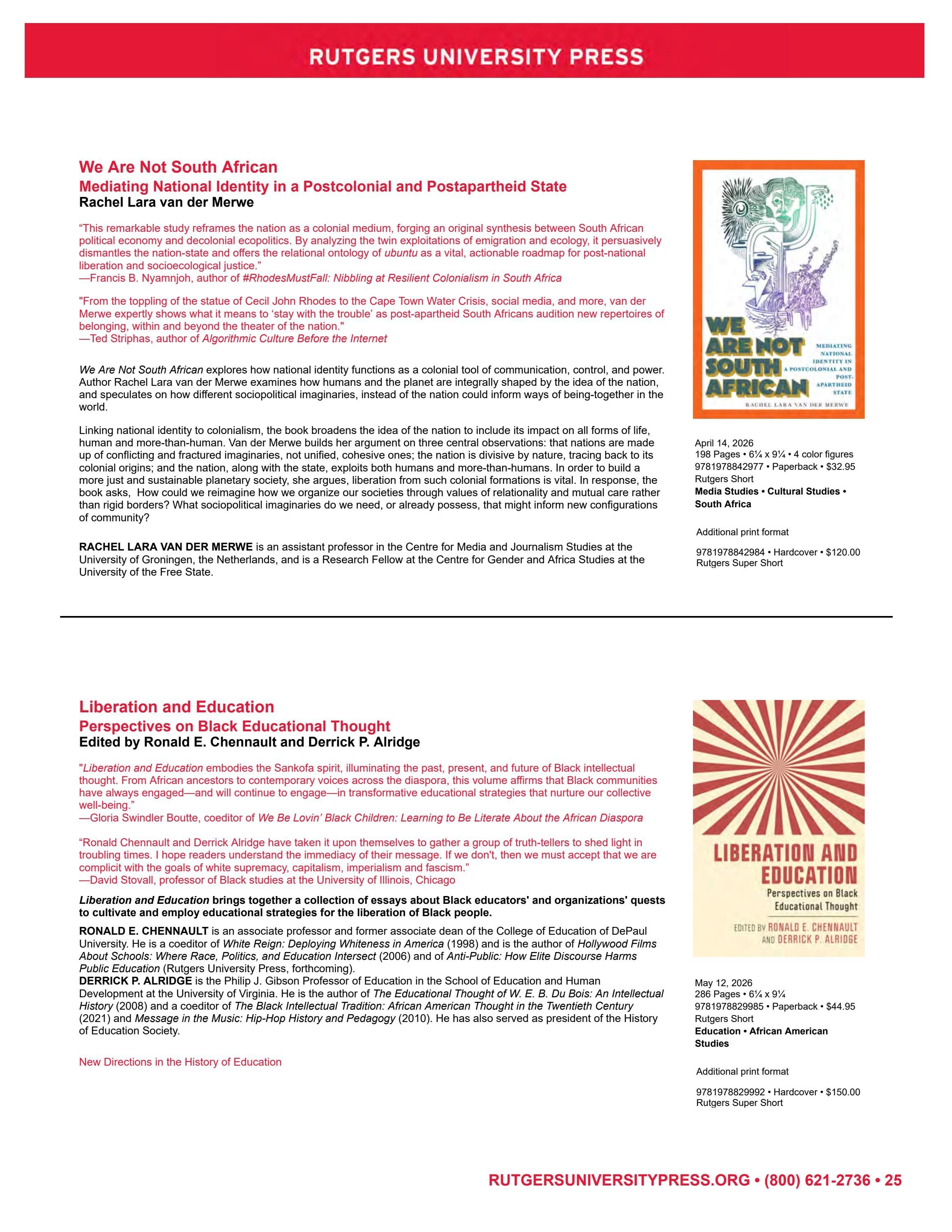 Rutgers University Press Spring and Summer Books Catalog Weekly Ad January 1 - December 31, 2026