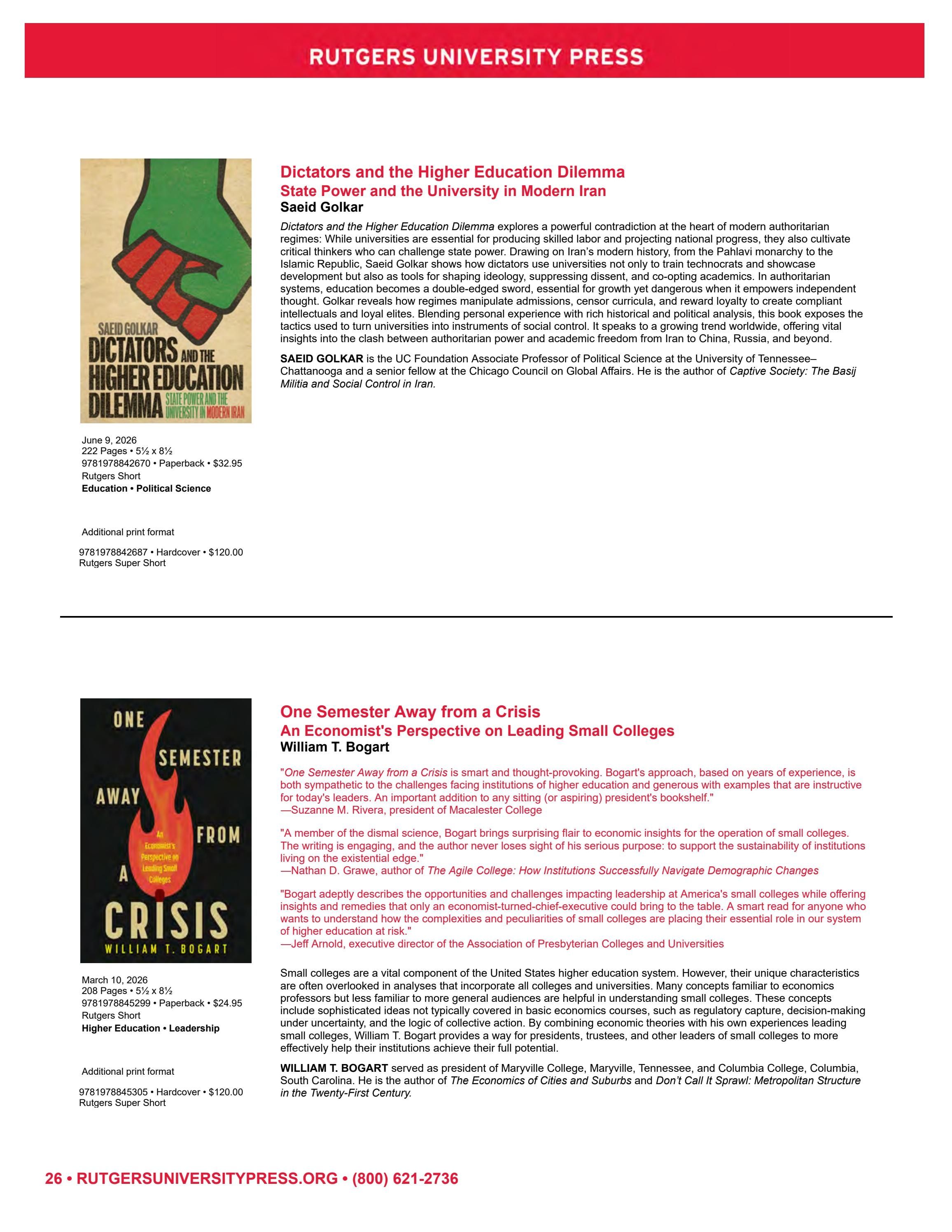 Rutgers University Press Spring and Summer Books Catalog Weekly Ad January 1 - December 31, 2026