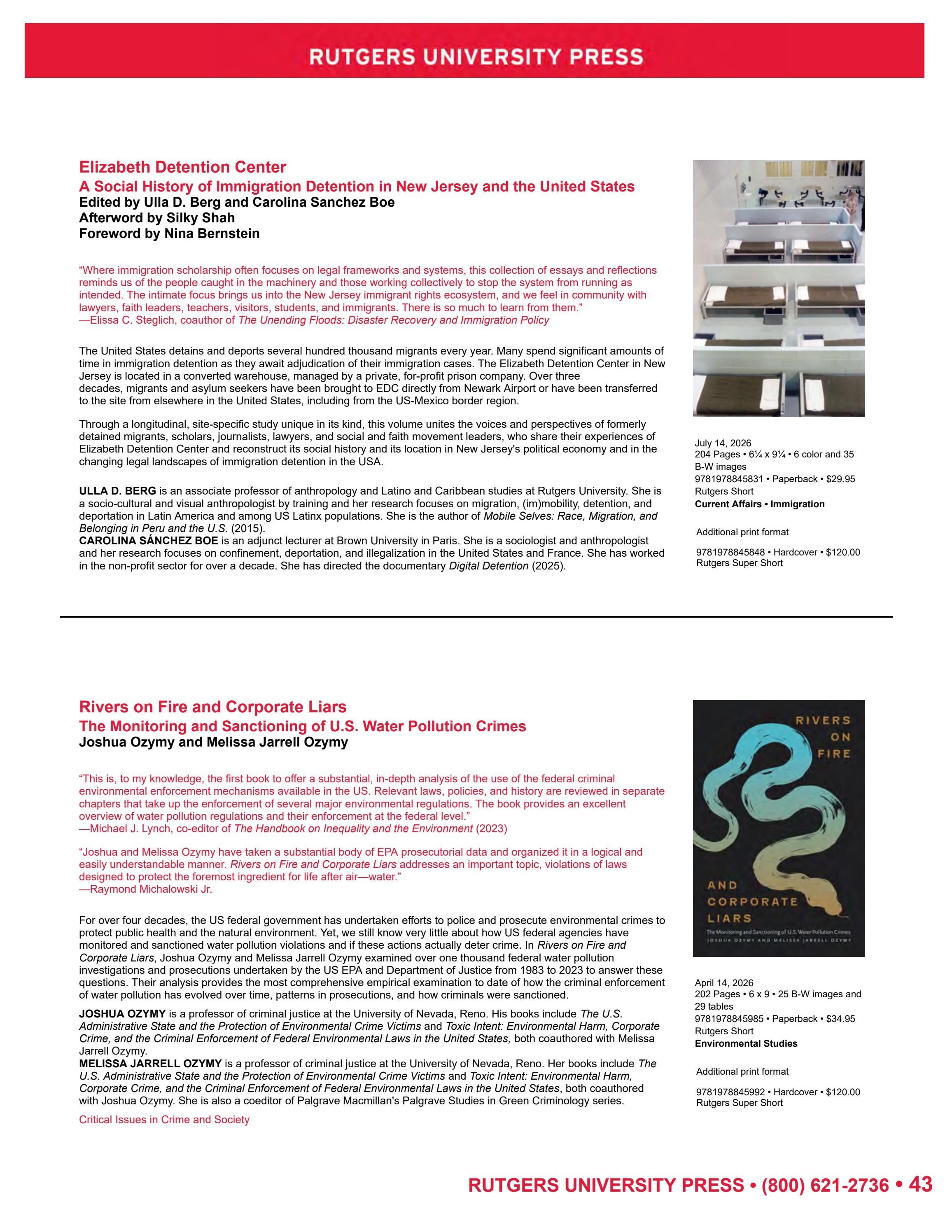 Rutgers University Press Spring and Summer Books Catalog Weekly Ad January 1 - December 31, 2026