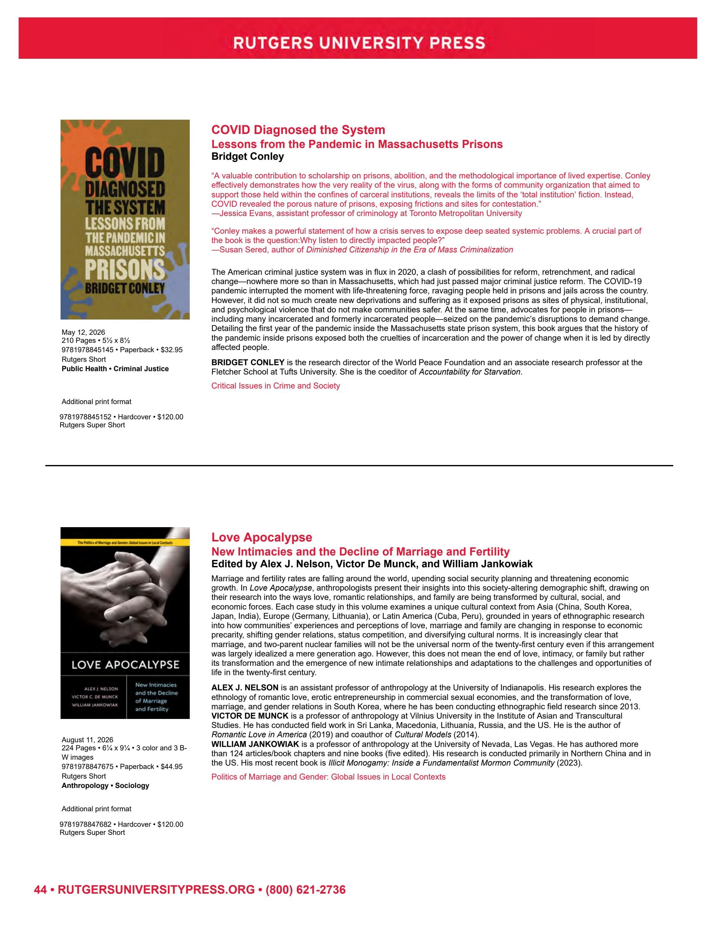 Rutgers University Press Spring and Summer Books Catalog Weekly Ad January 1 - December 31, 2026
