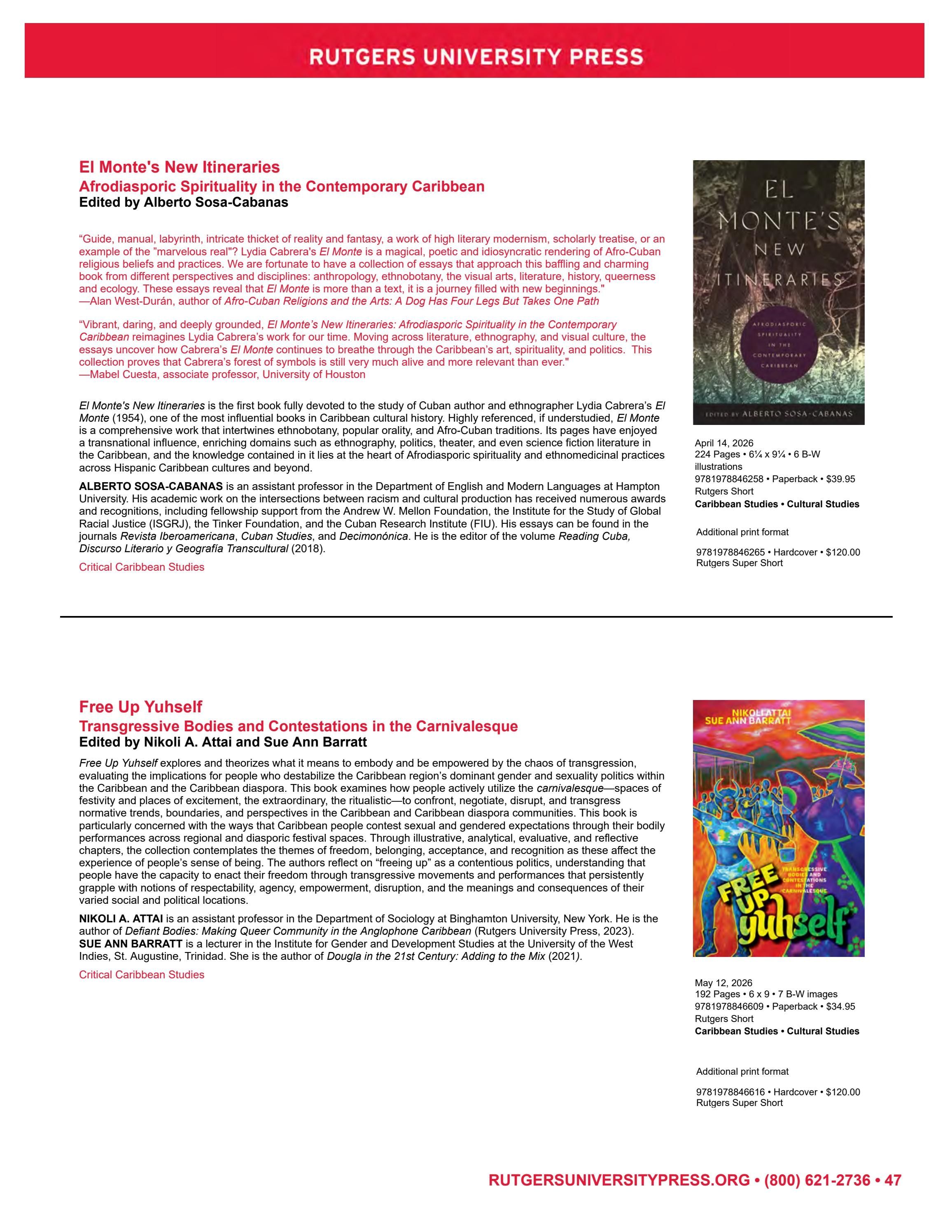 Rutgers University Press Spring and Summer Books Catalog Weekly Ad January 1 - December 31, 2026