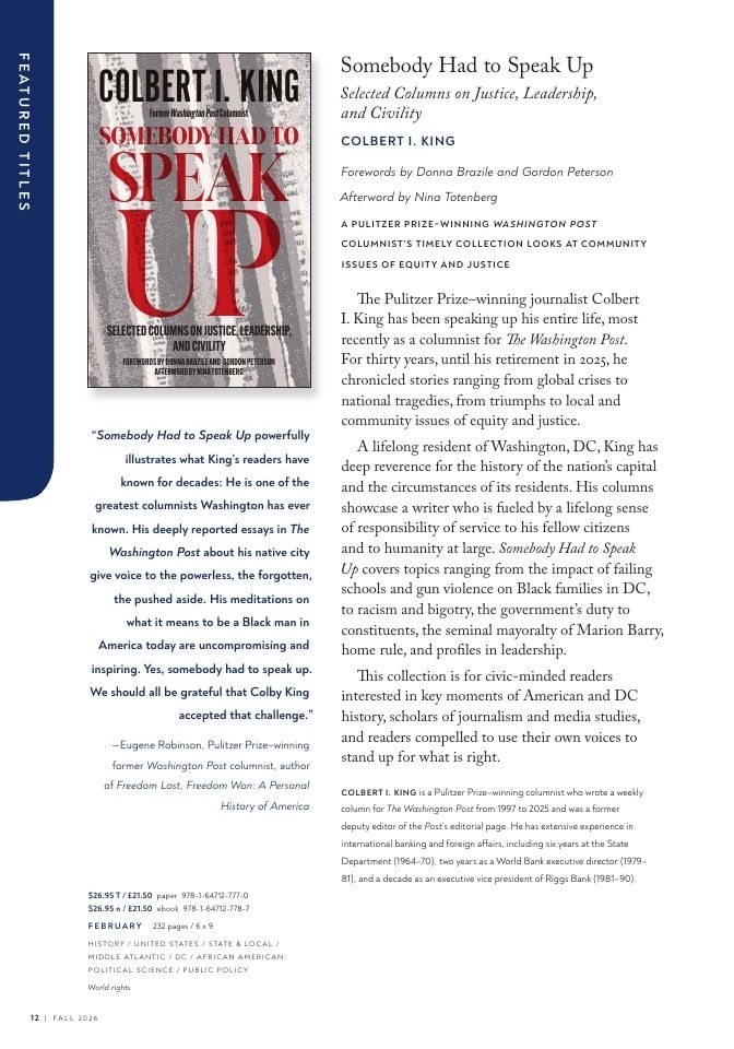 Georgetown University Press Fall Book Catalog Weekly Ad January 1 - December 31, 2026