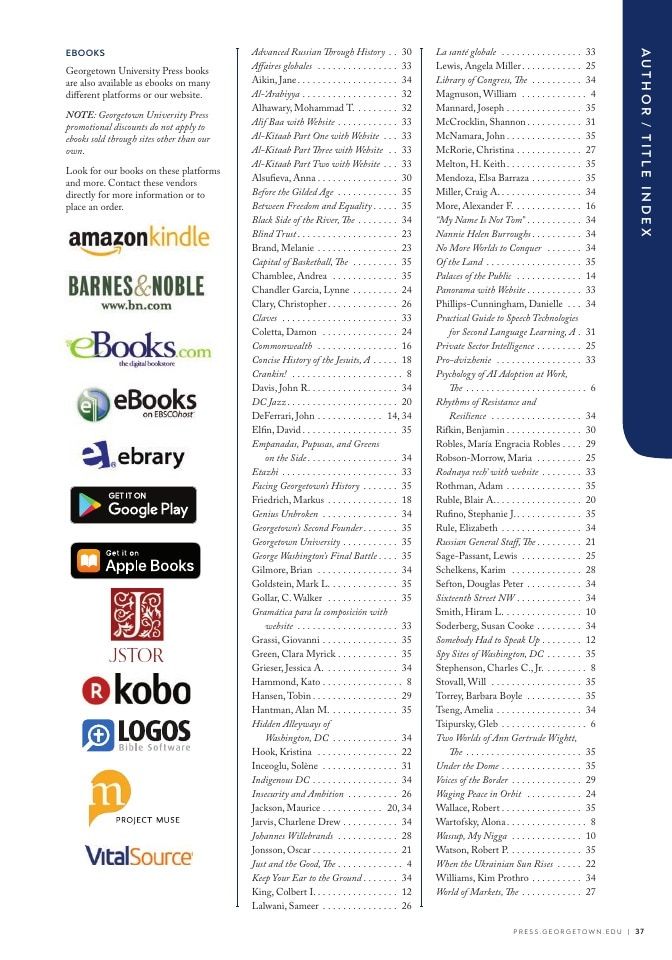 Georgetown University Press Fall Book Catalog Weekly Ad January 1 - December 31, 2026