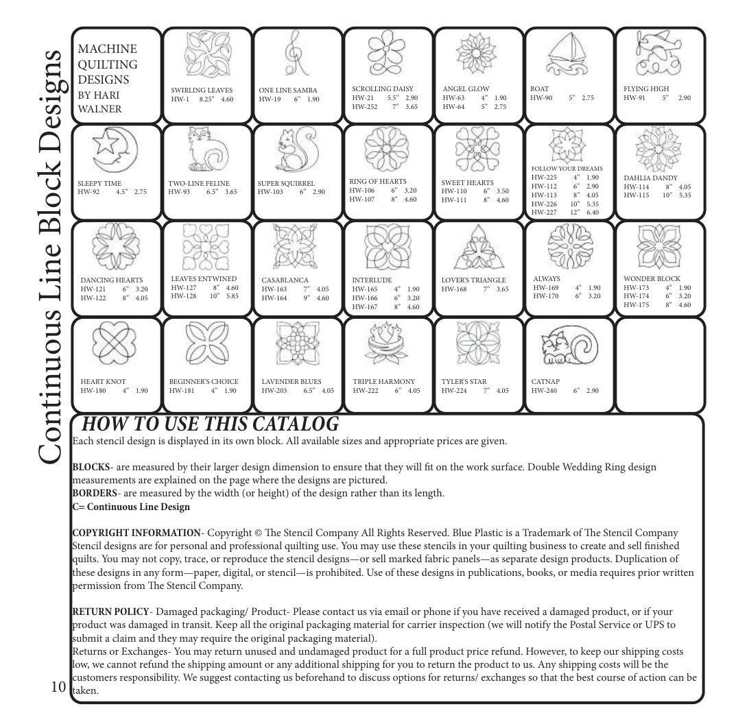 The Stencil Company Quilting Stencils Catalog Weekly Ad January 1, 2026 - December 31, 2027