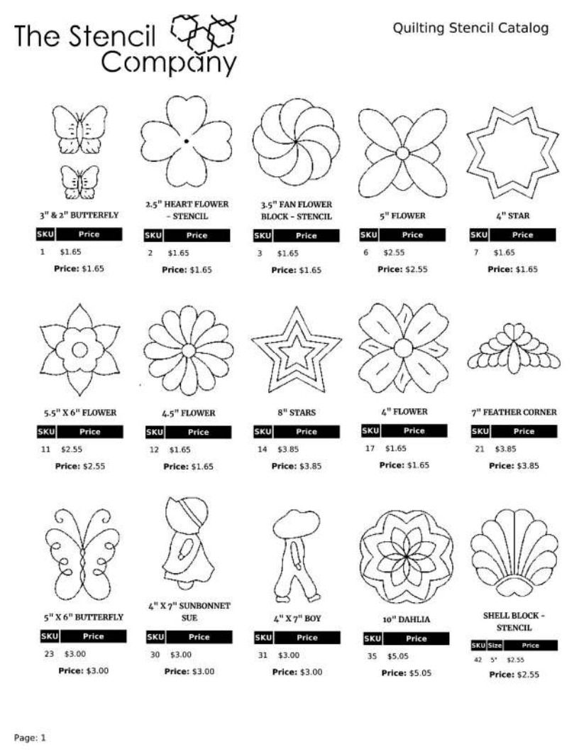 The Stencil Company Quilting Stencils Catalog Weekly Ad January 1, 2026 - December 31, 2027