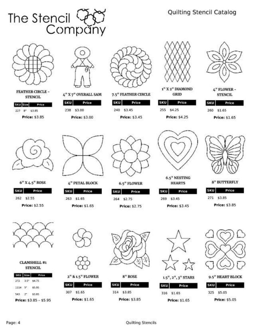 The Stencil Company Quilting Stencils Catalog Weekly Ad January 1, 2026 - December 31, 2027