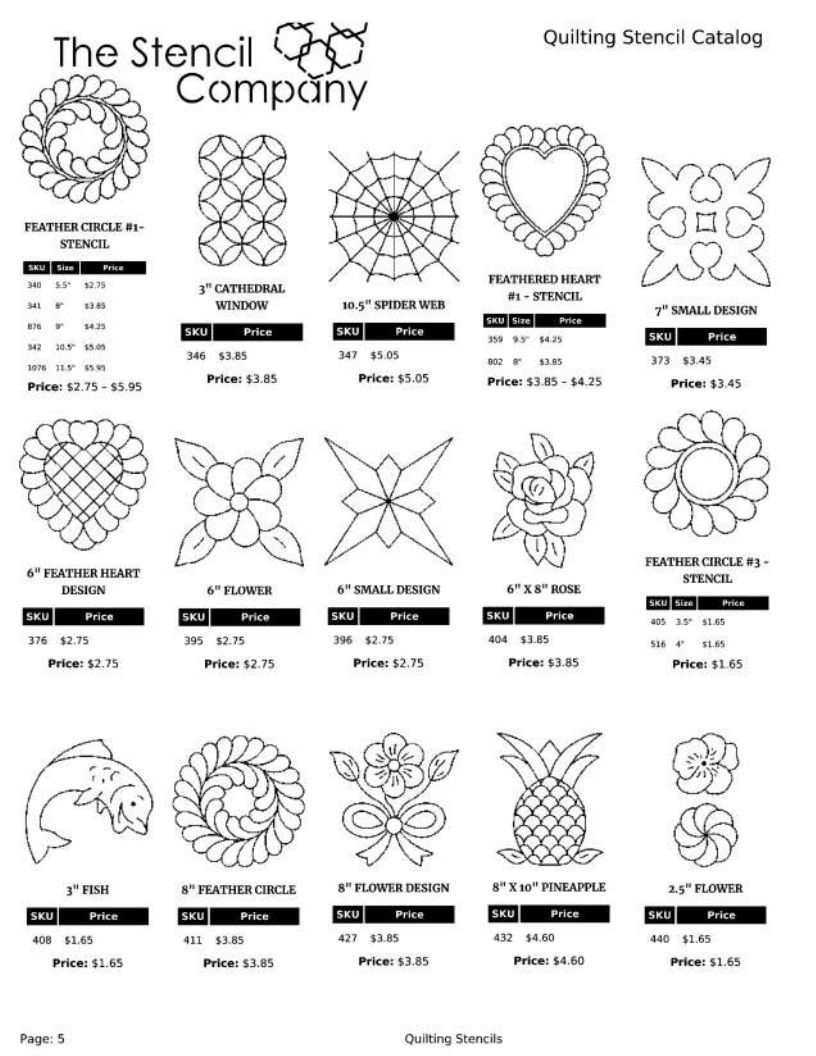 The Stencil Company Quilting Stencils Catalog Weekly Ad January 1, 2026 - December 31, 2027